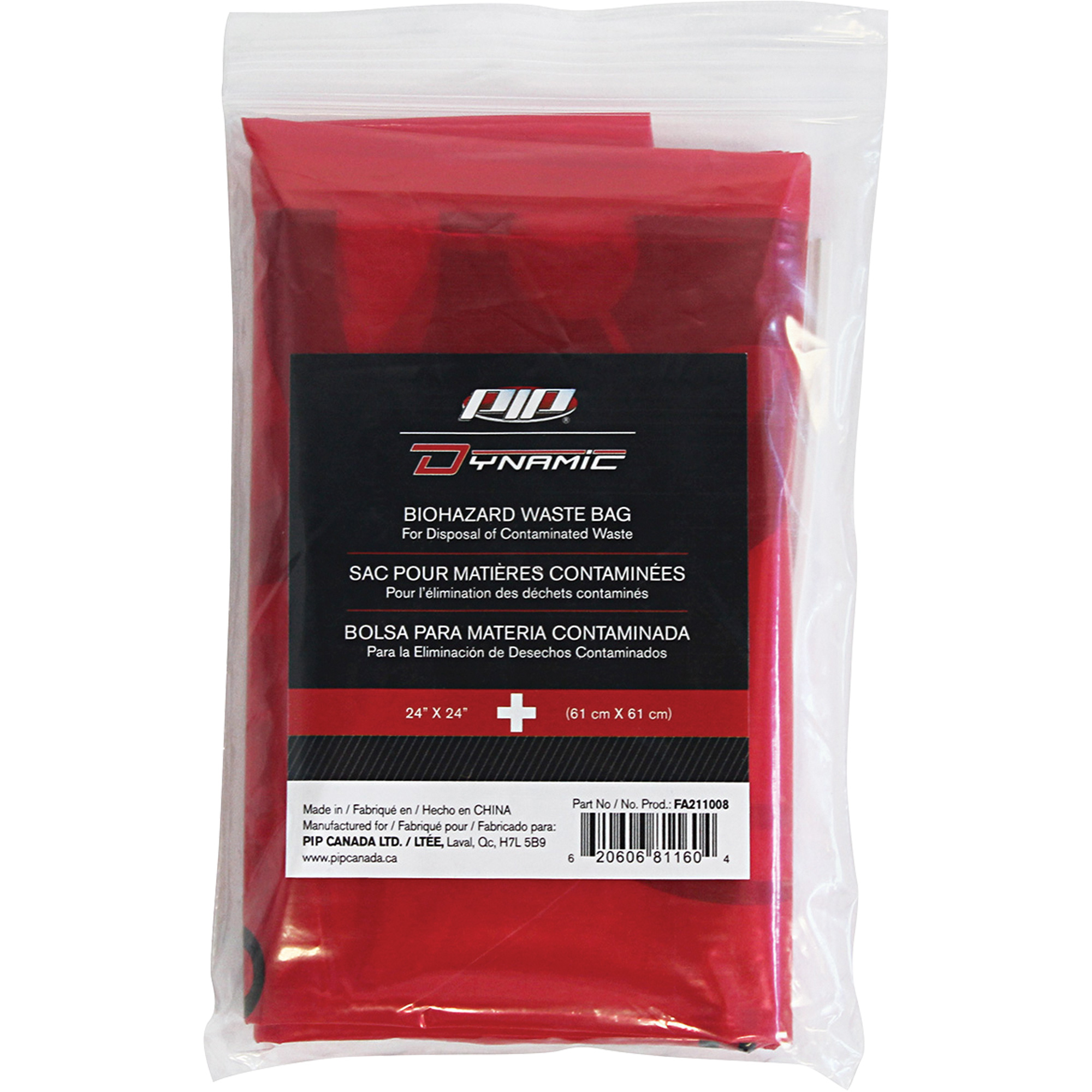 Sacs pour déchets dangereux DynamicMC, Déchets infectieux, 24" lo x 24" la, 12 microns