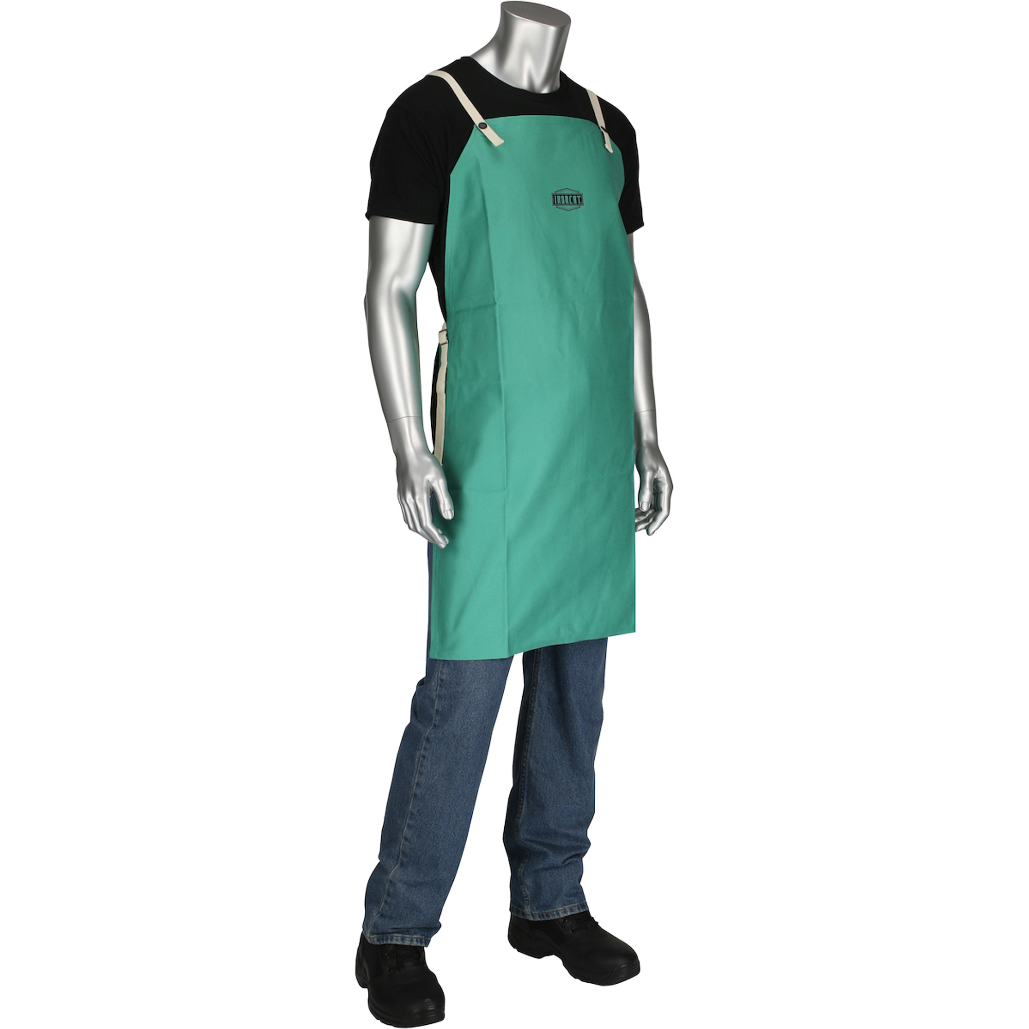 Tablier en satinette 100 % coton traité FR IroncatMD DynamicMC, Salopette, Vert