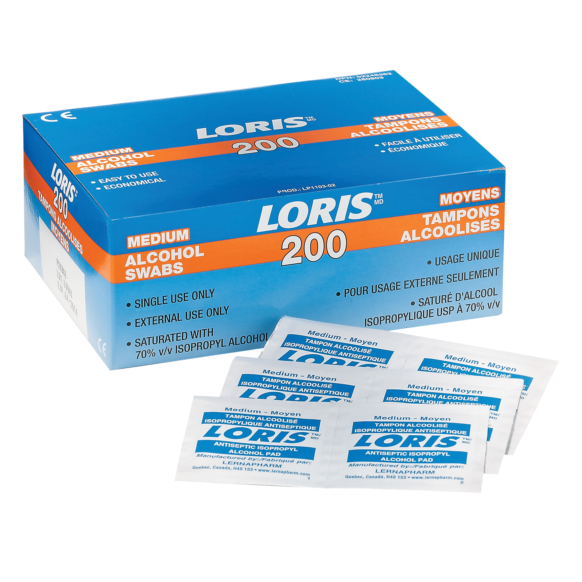 Tampons d'alcool DynamicMC, Serviette, Antiseptique