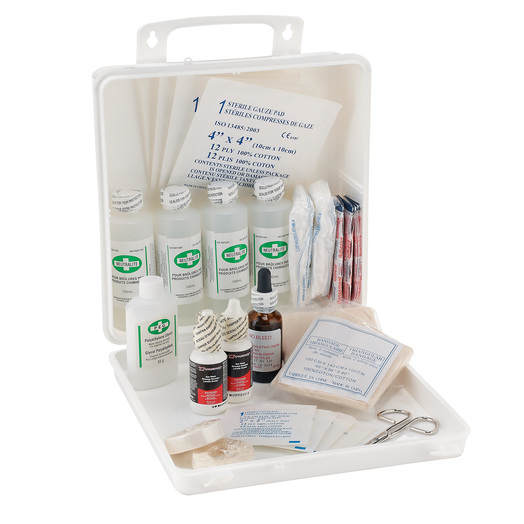 Trousse de premiers soins des brûlures pour soudeurs DynamicMC, Dispositif médical Classe 1, Boîte en plastique