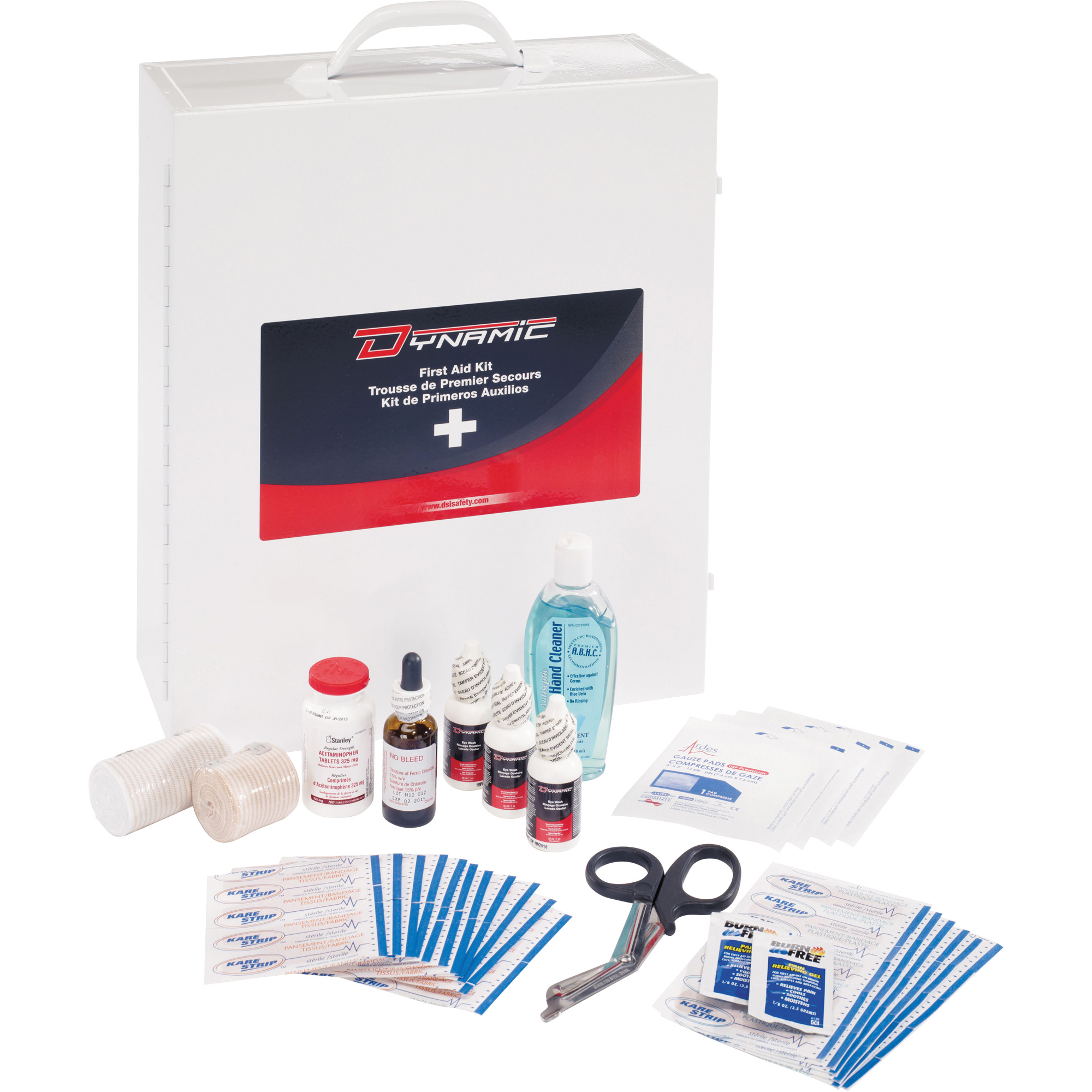Trousse de premiers soins industrielle pour usage général DynamicMC, Dispositif médical Classe 1, Boîte en métal