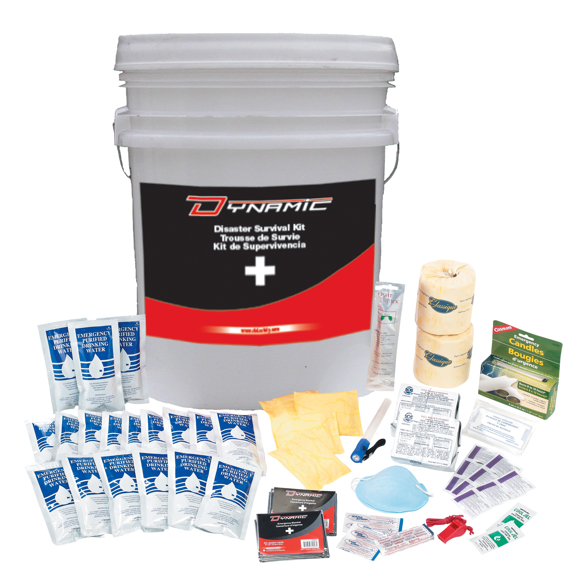 Trousse de premiers soins pour préparation aux situations d'urgence DynamicMC, Dispositif médical Classe 1, Seau