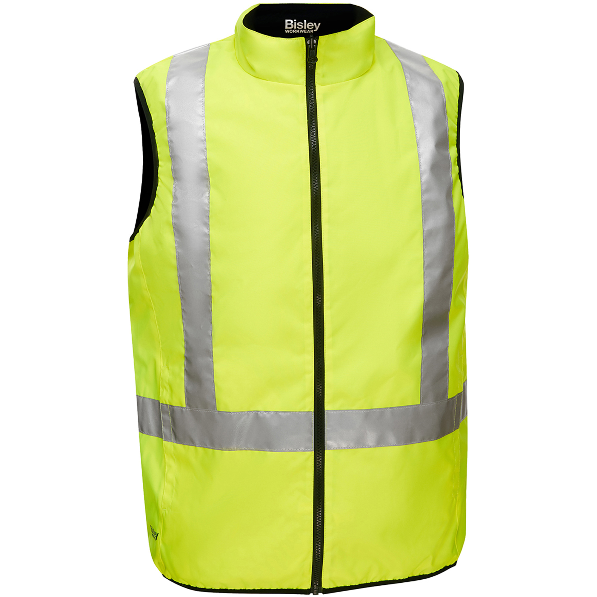 Veste bouffante réversible avec X au dos BisleyMD, Jaune lime haute visibilité, Petit, Polyester
