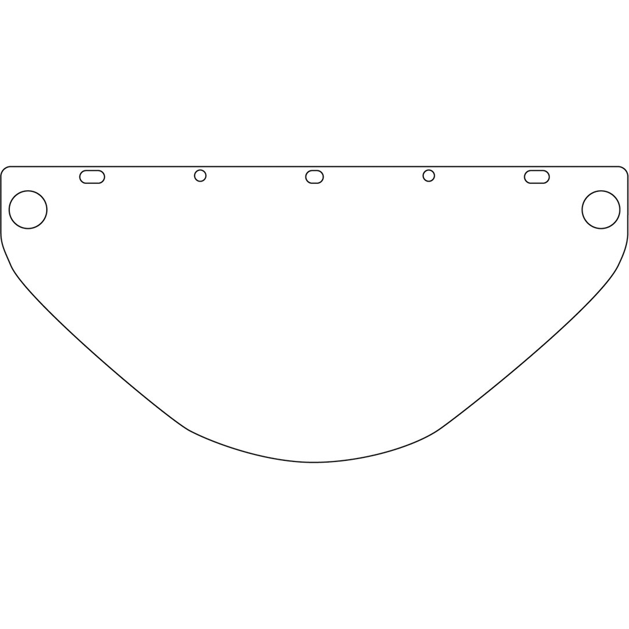 Visière découpée à l'emporte-pièce DynamicMC, PETG, Teinte Transparent