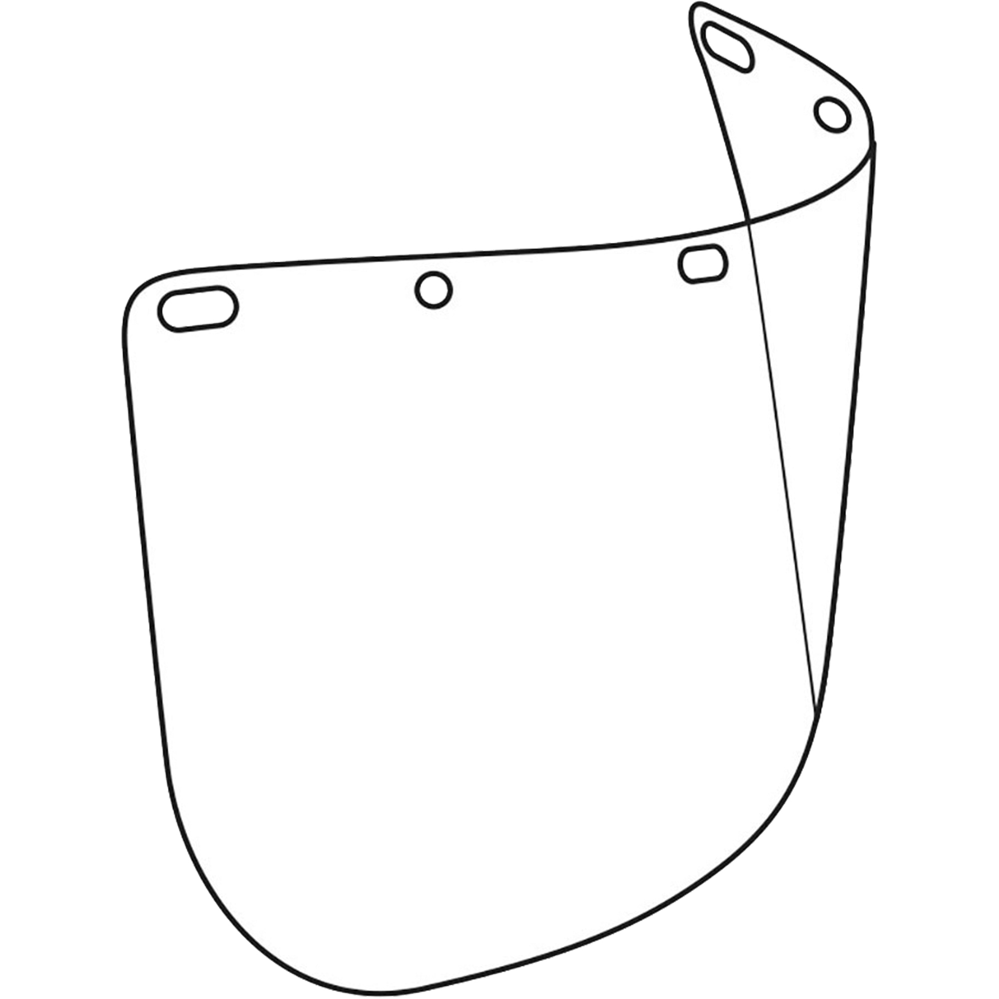 Visière découpée à l'emporte-pièce DynamicMC, Polycarbonate, Teinte Transparent