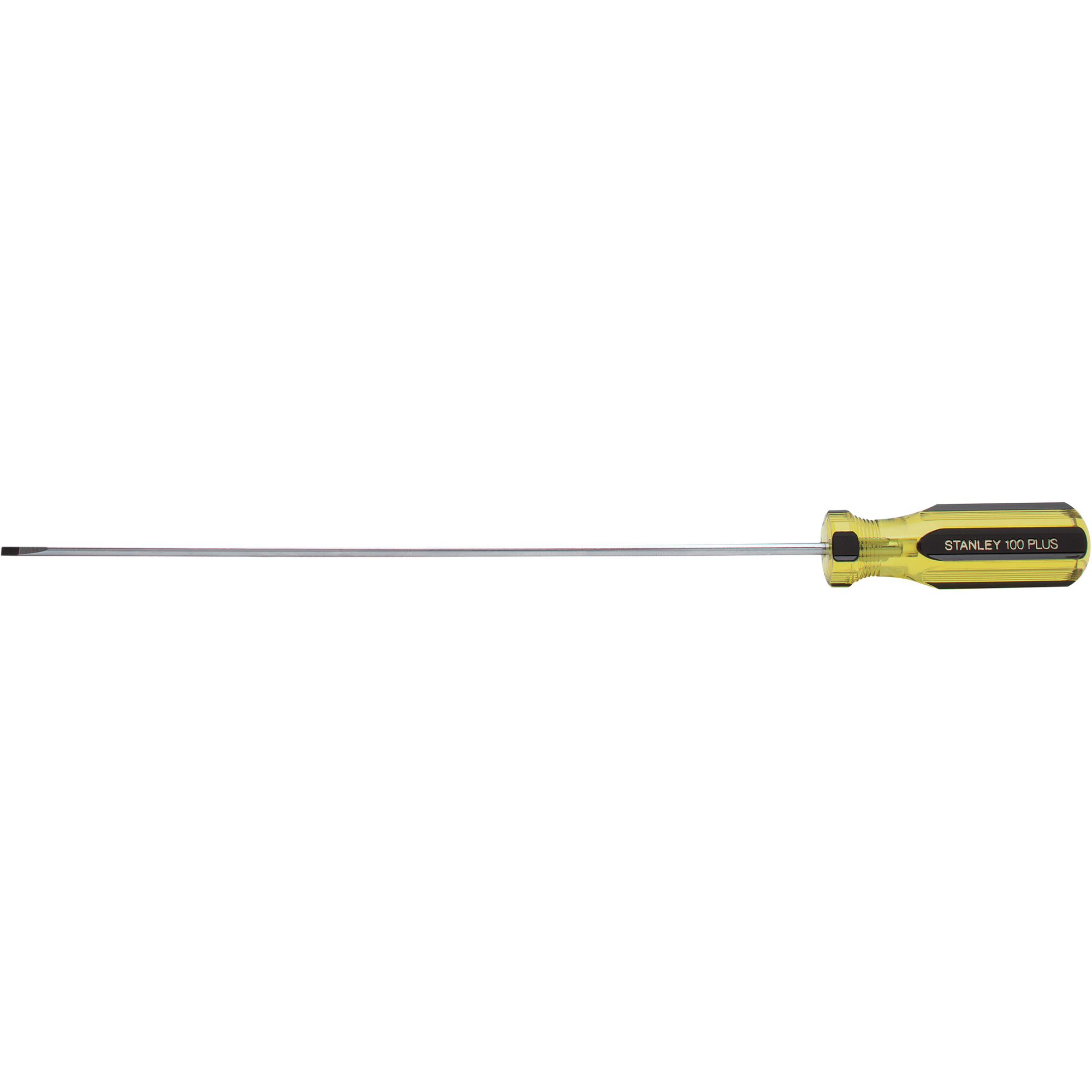 Tournevis d'ébénisterie très léger 100 PLUSMD, Tige de 1/8", Ronde, 6-5/8" lo, Prise en Plastique