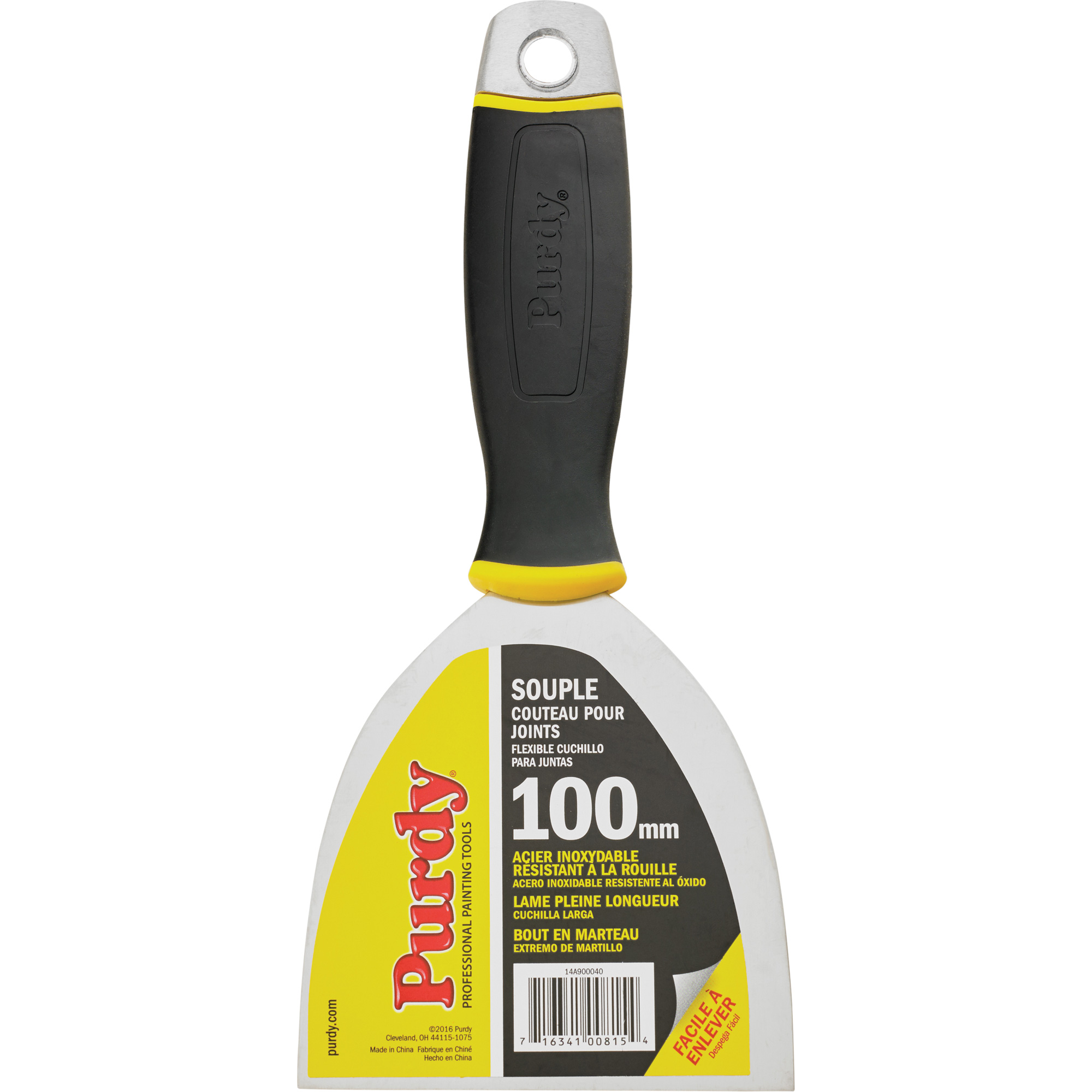 Couteau à joints de première qualité, Lame Acier inoxydable, Largeur 4", Manche Plastique