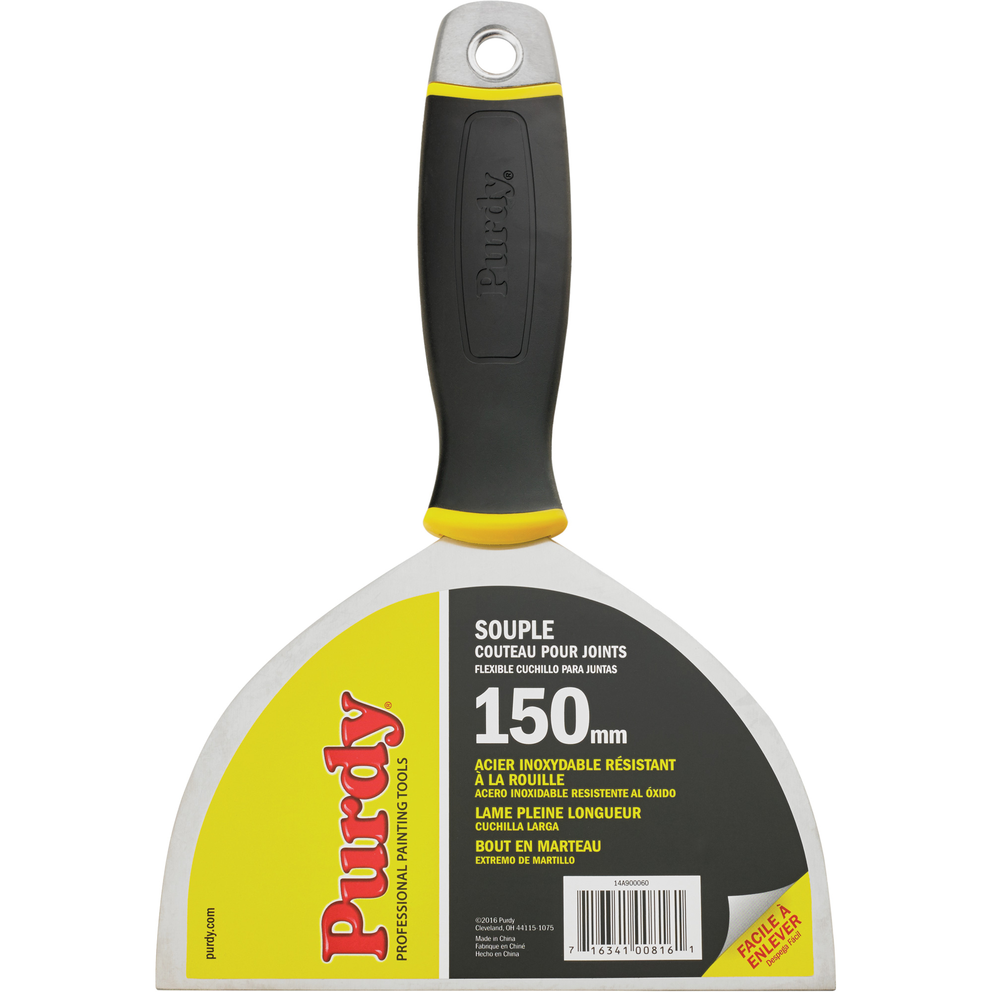 Couteau à joints de première qualité, Lame Acier inoxydable, Largeur 6", Manche Plastique