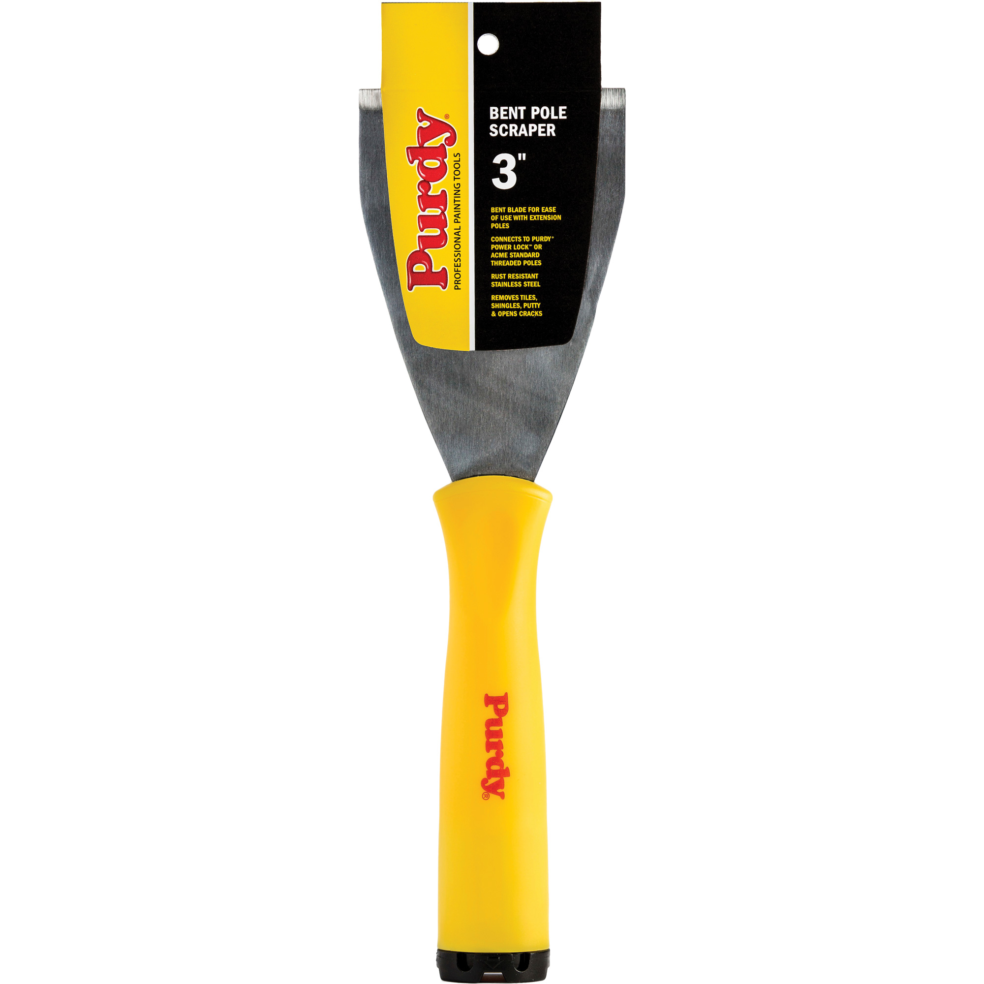 Grattoir déportée pour perche de première qualité, Lame Acier inoxydable, Largeur 3", Manche Plastique