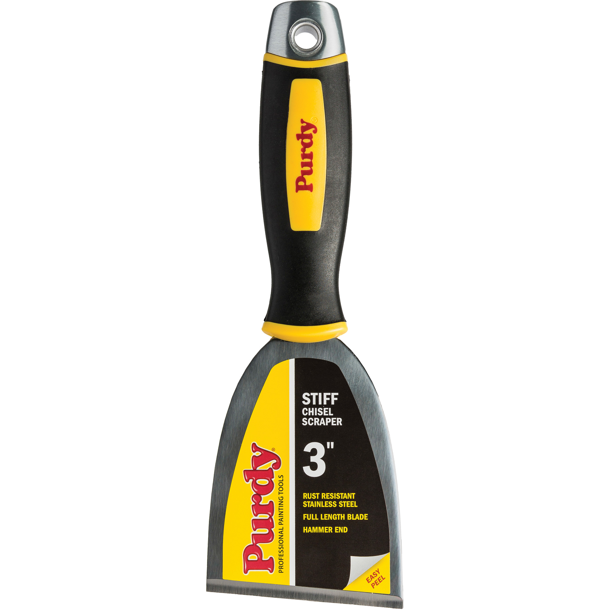 Grattoir rigide en ciseau de première qualité, Lame Acier à haute teneur en carbone, Largeur 3", Manche Plastique