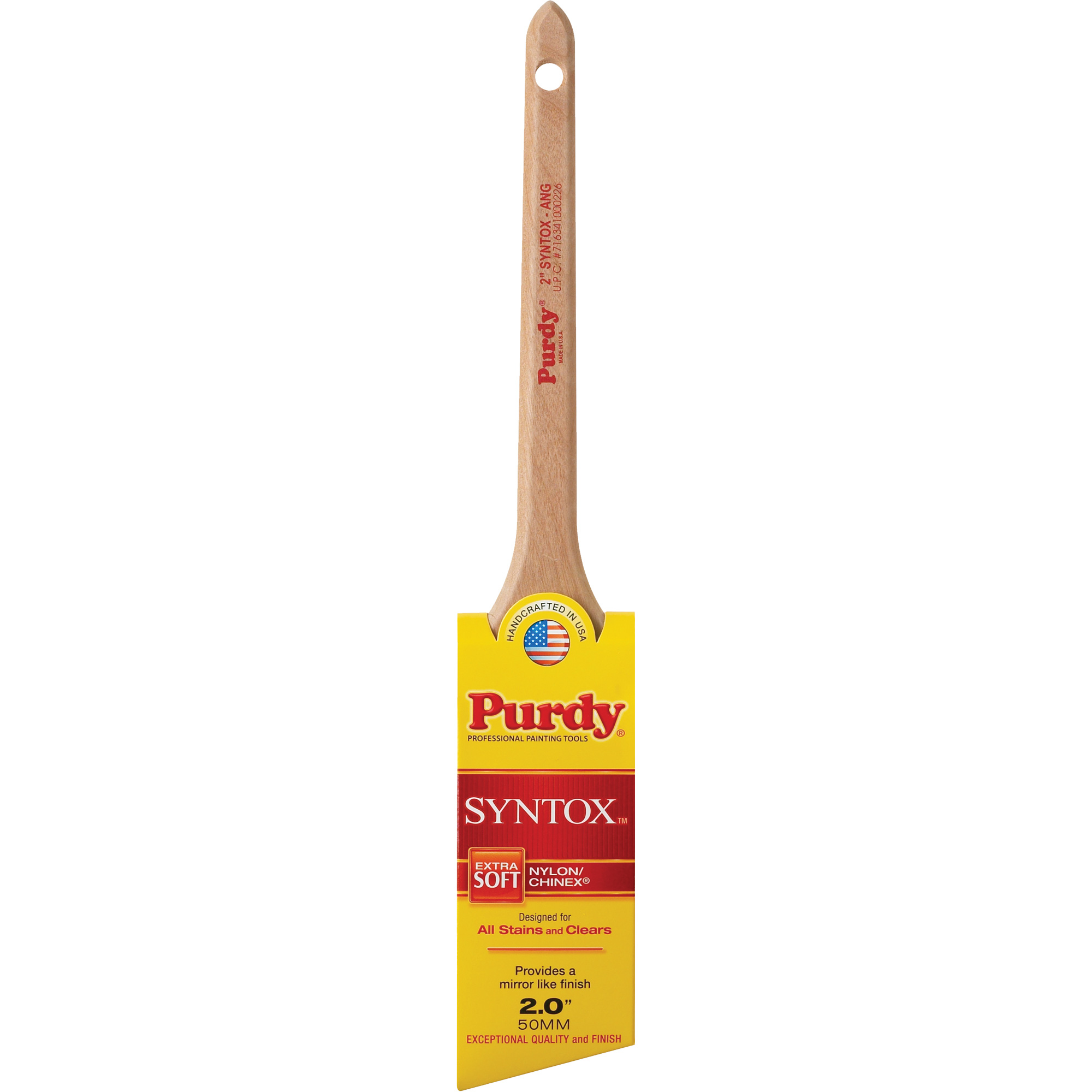 Pinceau à angle Syntox, Synthétique, Manche Bois, Largeur de 2"