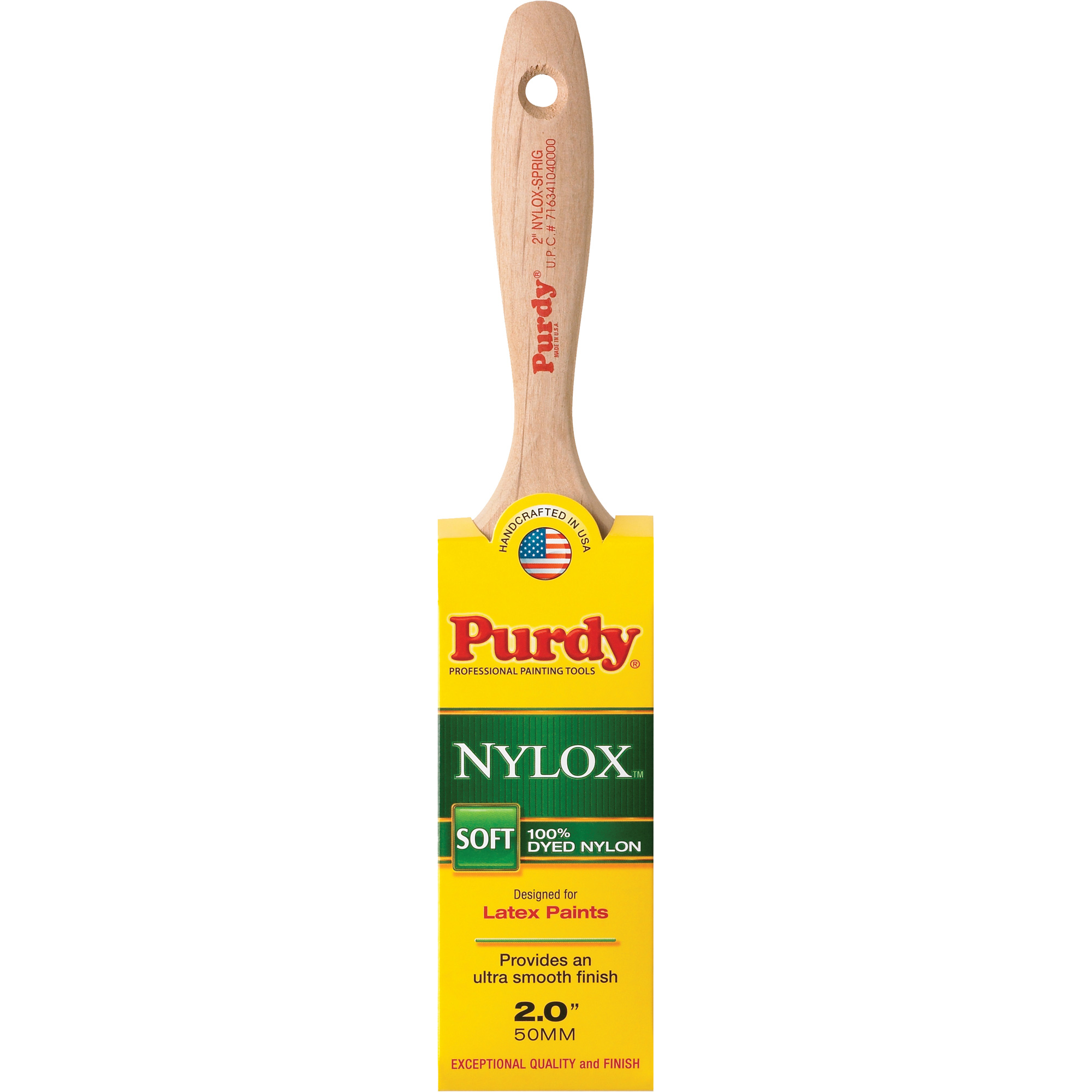 Pinceau NyloxMC Sprig, Nylon, Manche Bois, Largeur de 2"