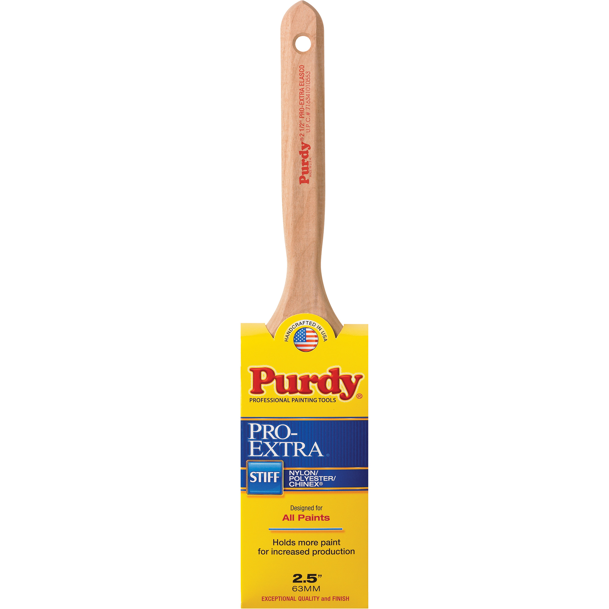 Pinceau Pro-Extra Elasco, Matériau mélangé, Manche Bois, Largeur de 2-1/2"