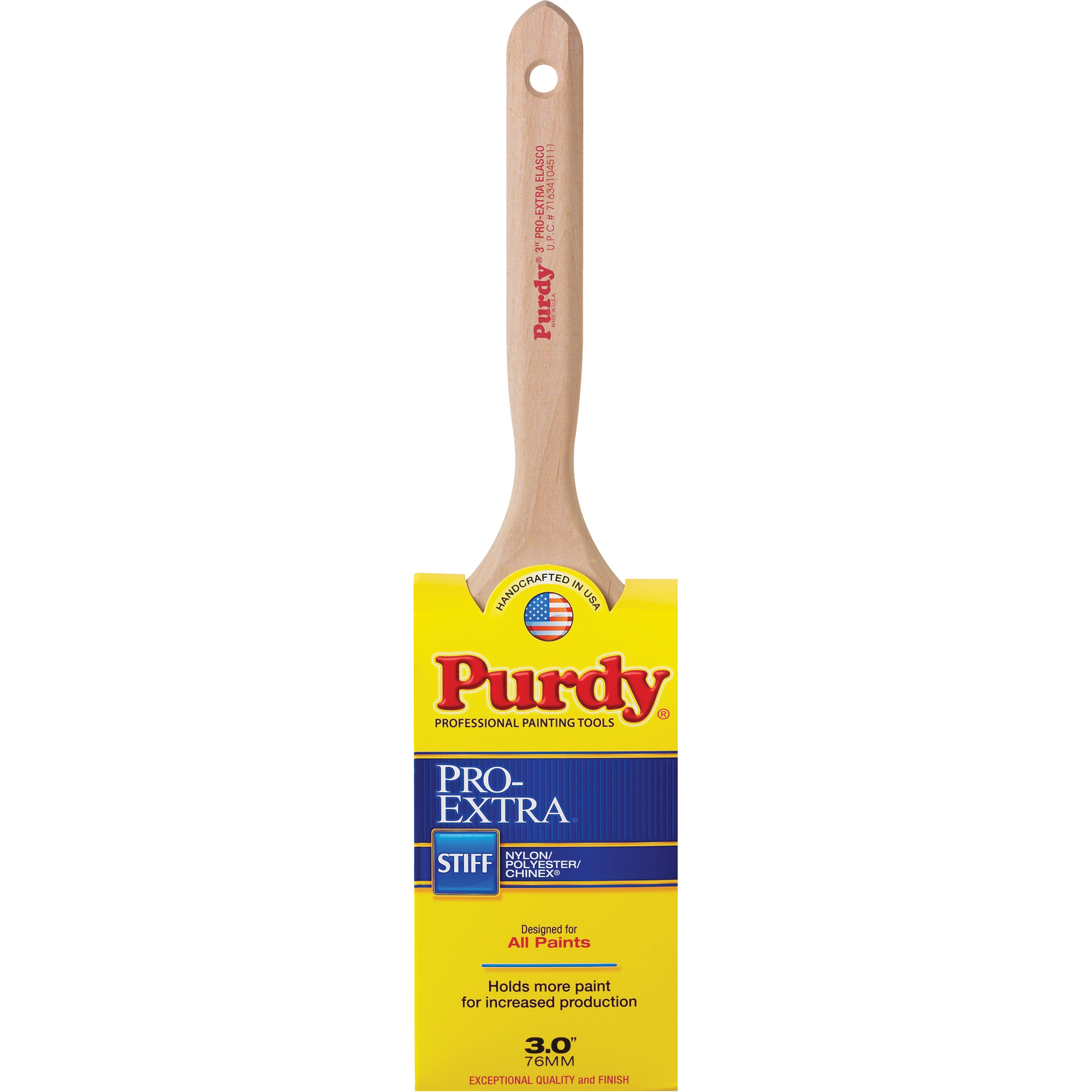 Pinceau Pro-Extra Elasco, Matériau mélangé, Manche Bois, Largeur de 3"