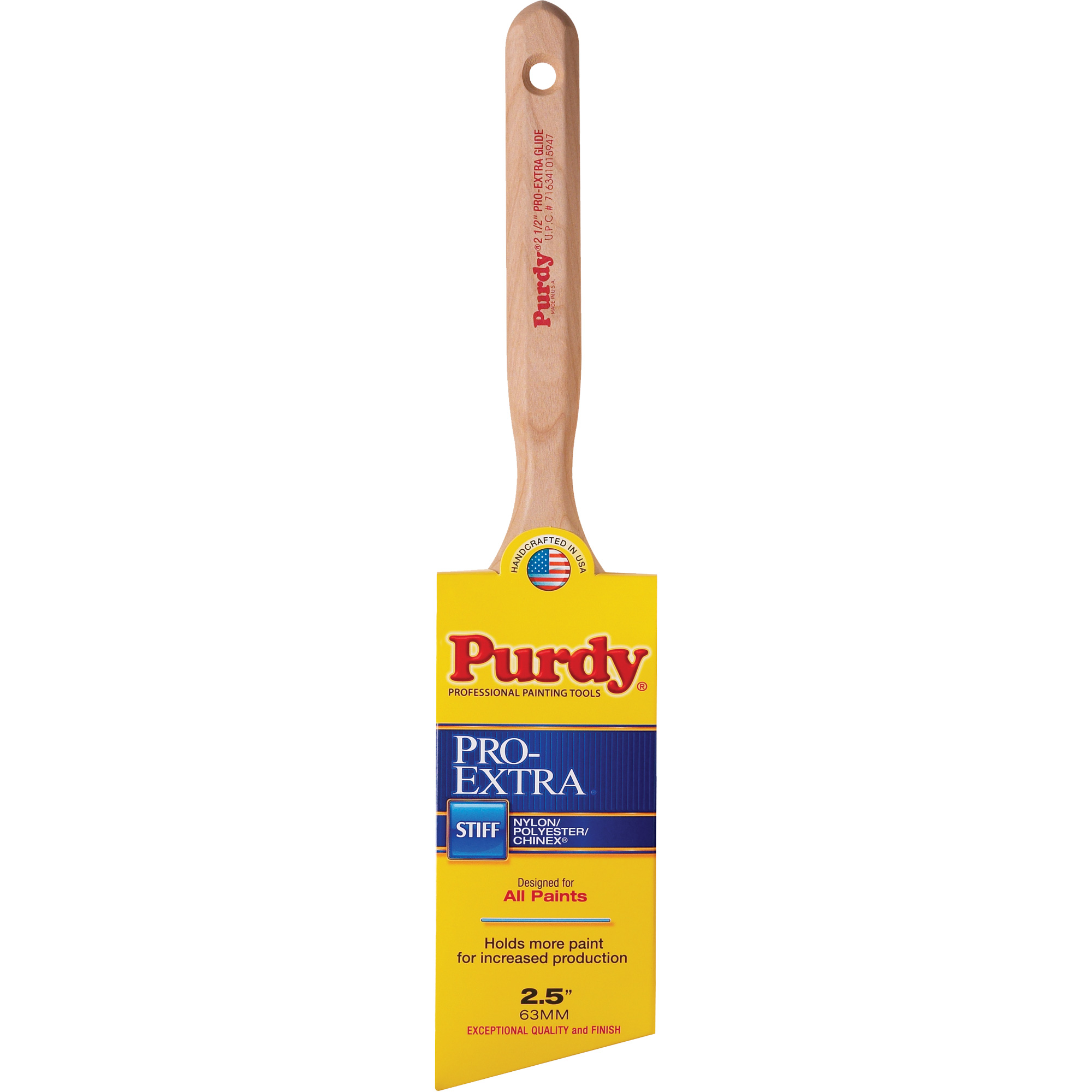 Pinceau Pro-Extra Glide, Matériau mélangé, Manche Bois, Largeur de 2-1/2"