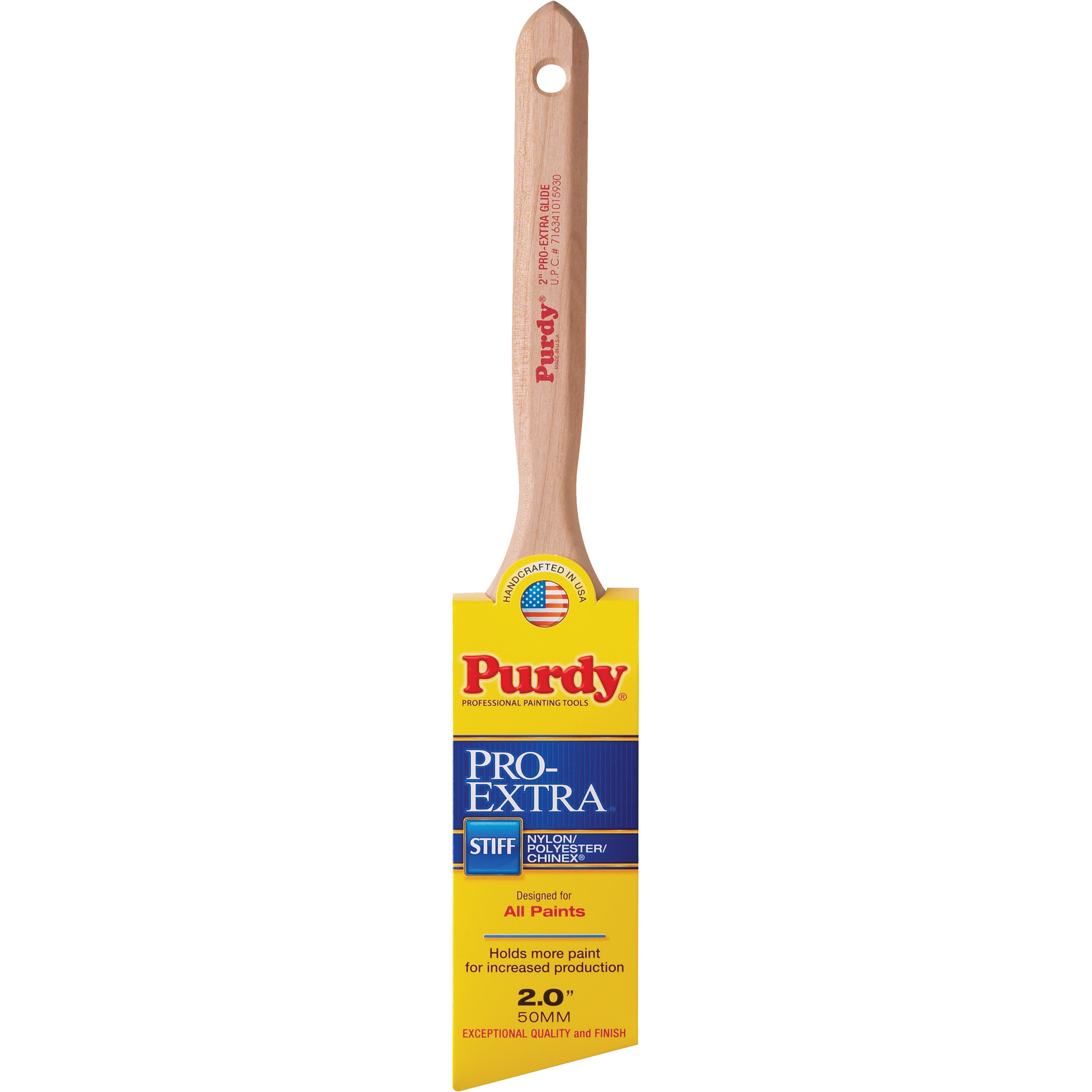 Pinceau Pro-Extra Glide, Matériau mélangé, Manche Bois, Largeur de 2"