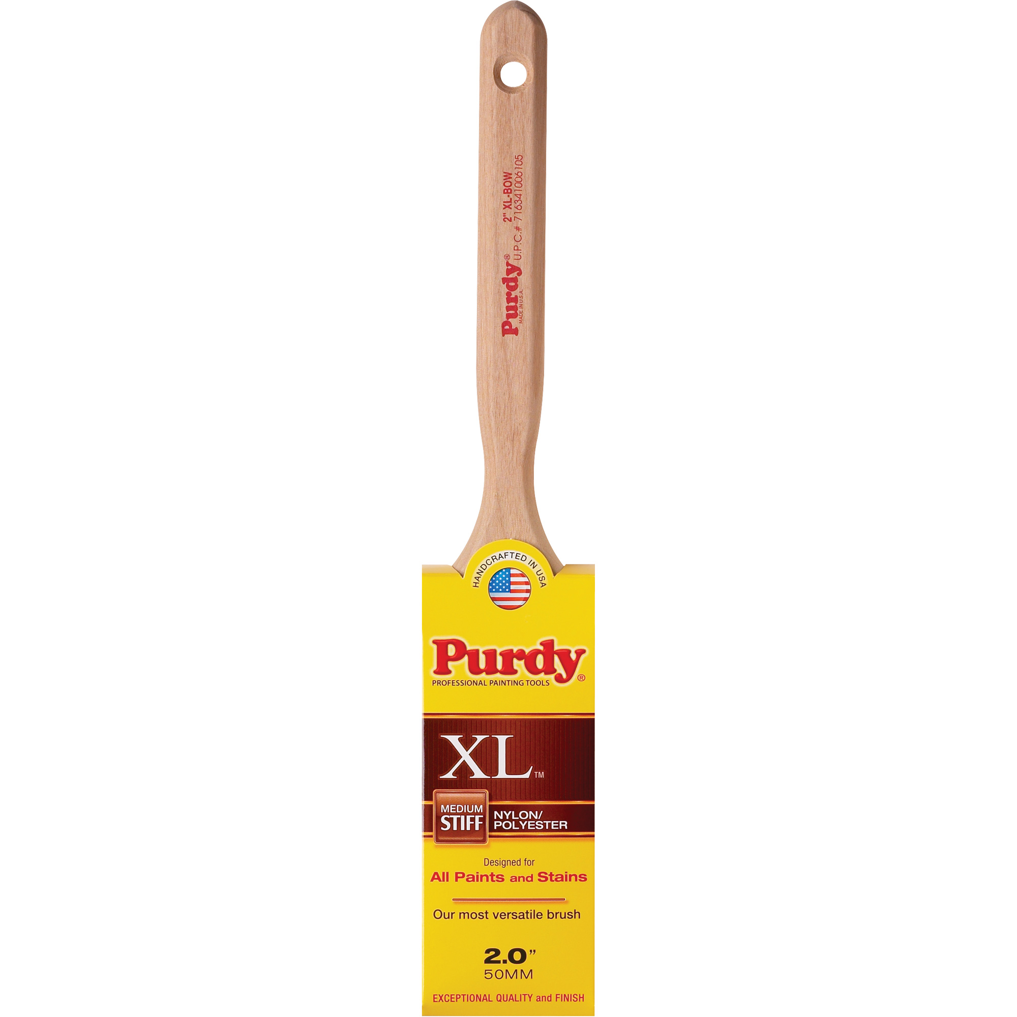Pinceau XL Bow, Poly/nylon, Manche Bois, Largeur de 2"
