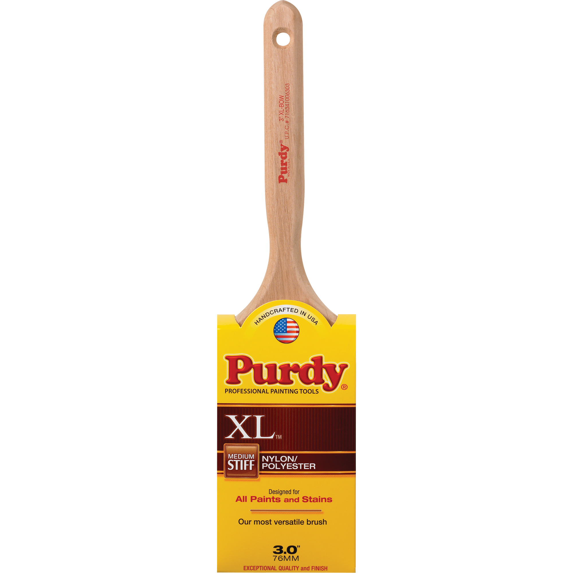Pinceau XL Bow, Poly/nylon, Manche Bois, Largeur de 3"