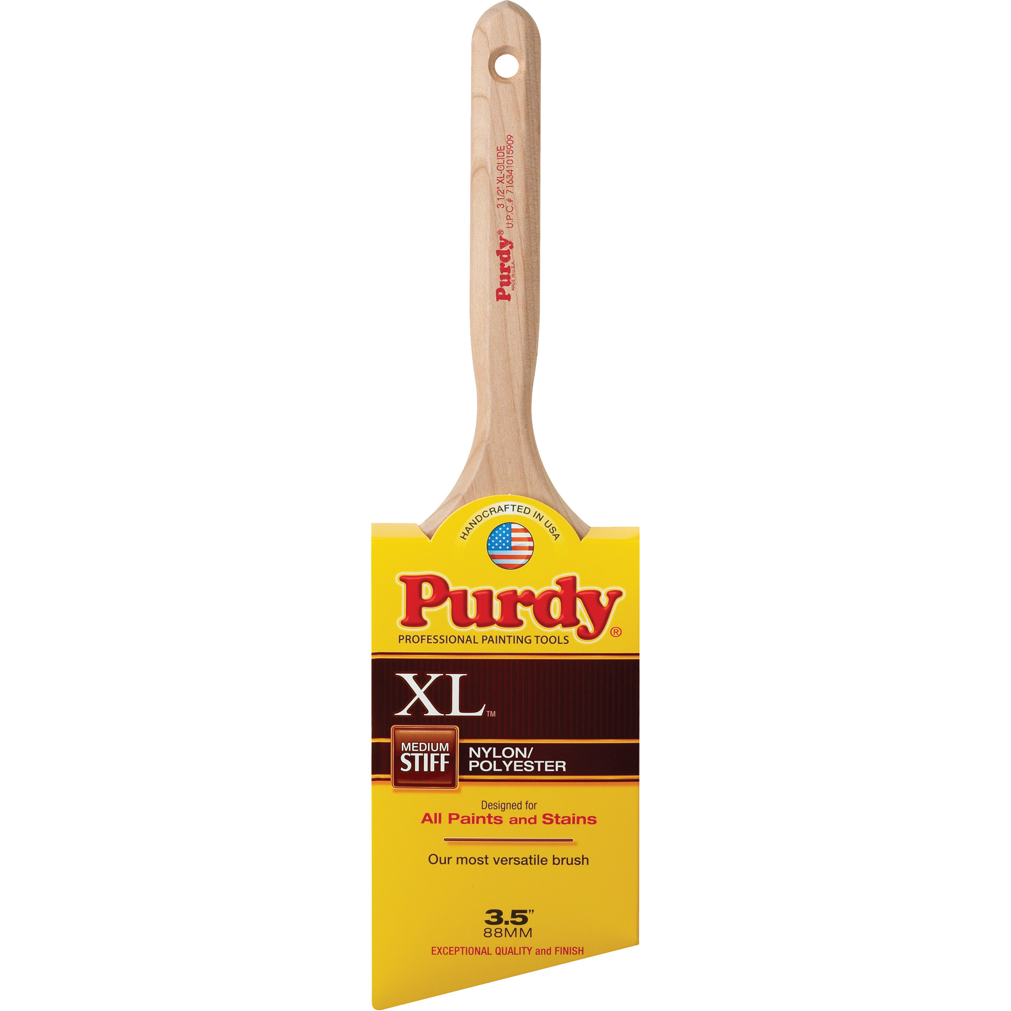 Pinceau XL Glide, Poly/nylon, Manche Bois, Largeur de 3-1/2"
