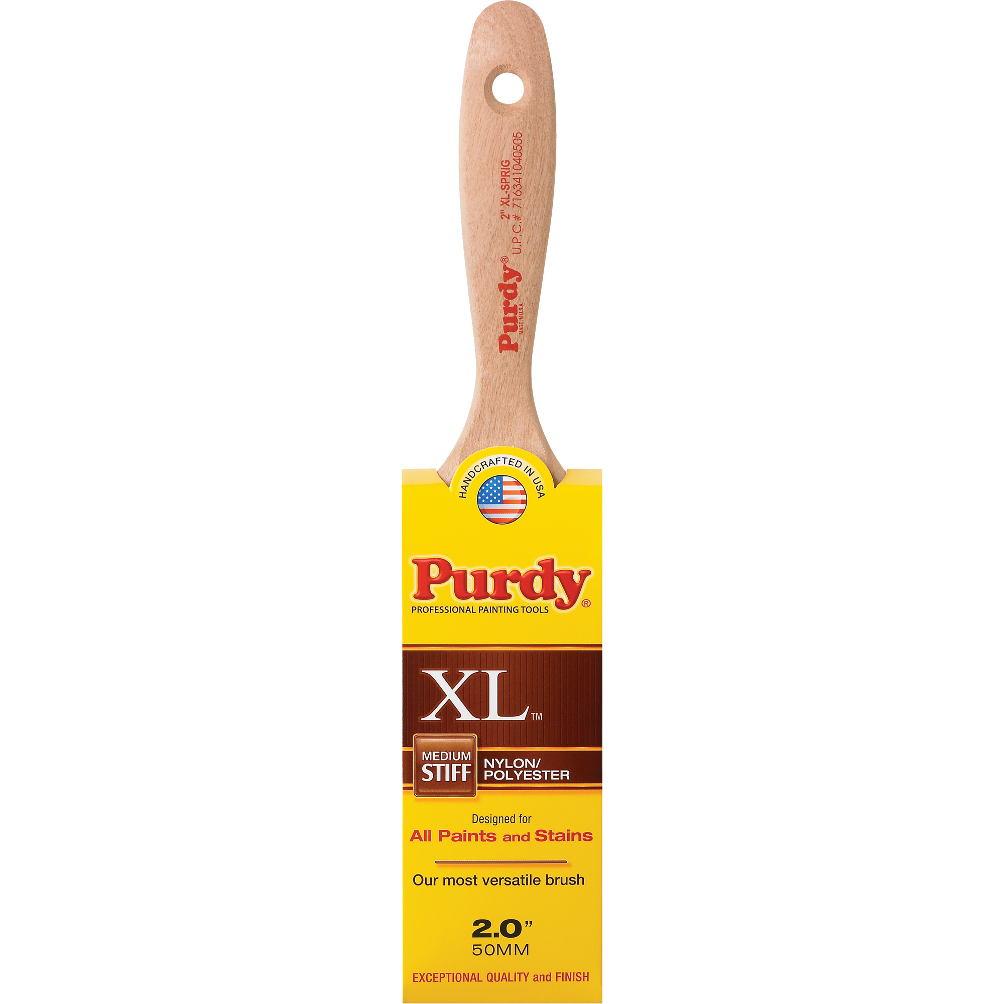 Pinceau XL Sprig, Poly/nylon, Manche Bois, Largeur de 2"
