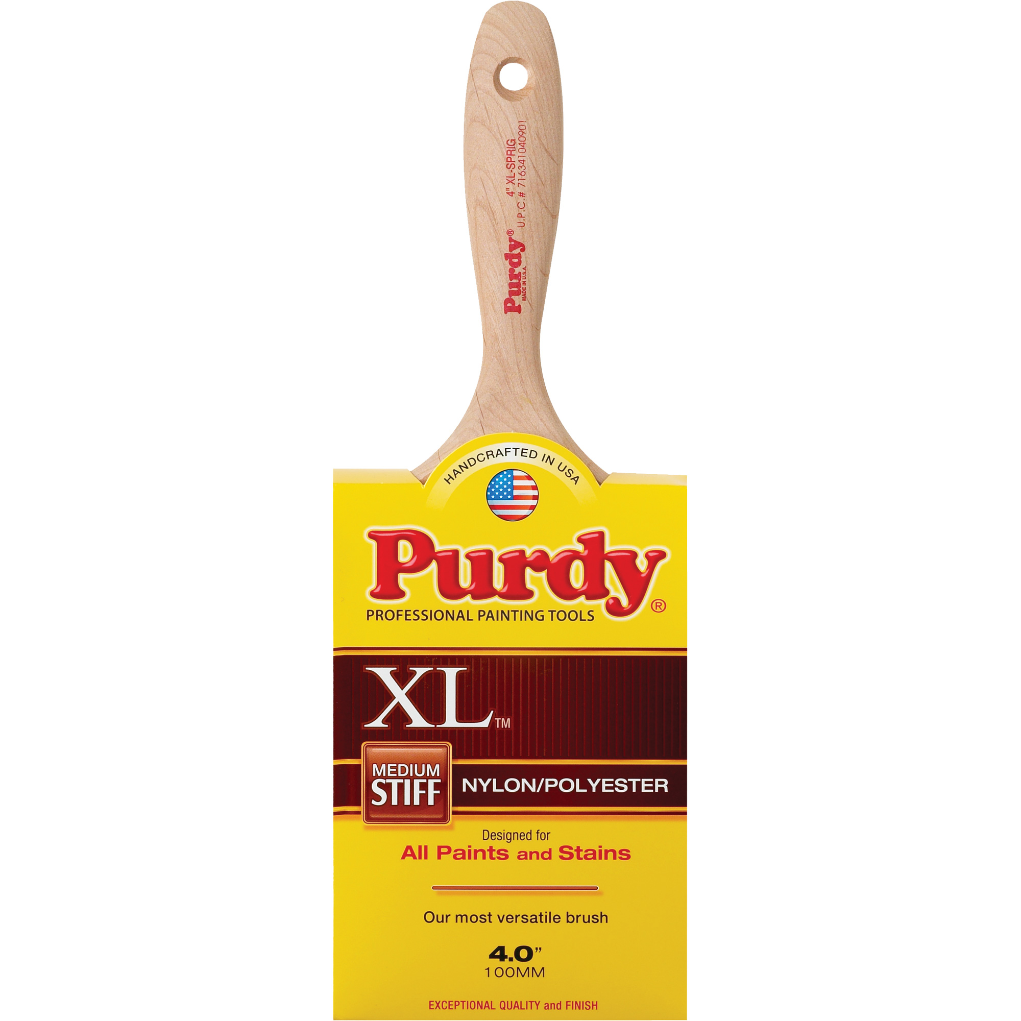 Pinceau XL Sprig, Poly/nylon, Manche Bois, Largeur de 4"