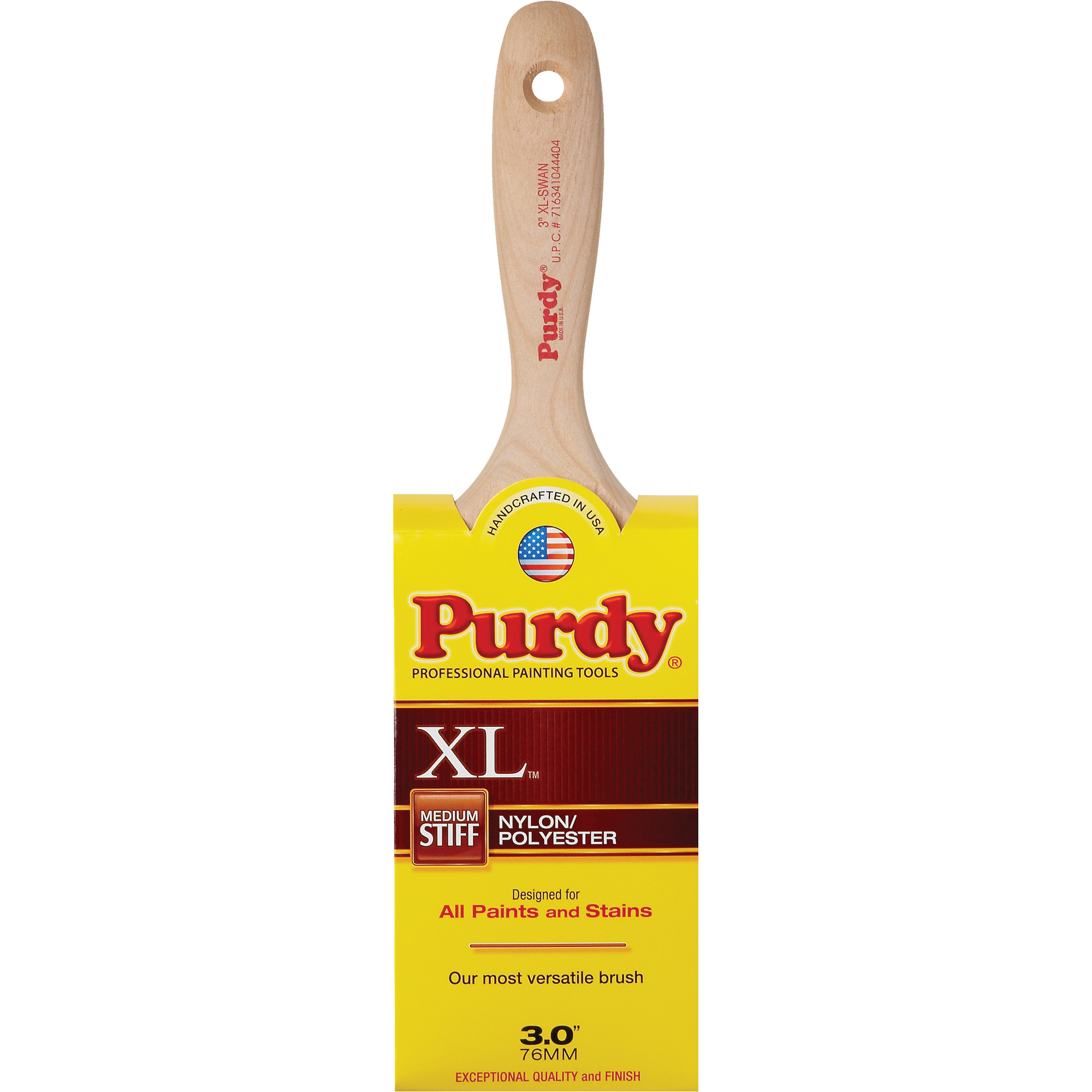 Pinceau XL Swan, Poly/nylon, Manche Bois, Largeur de 3"