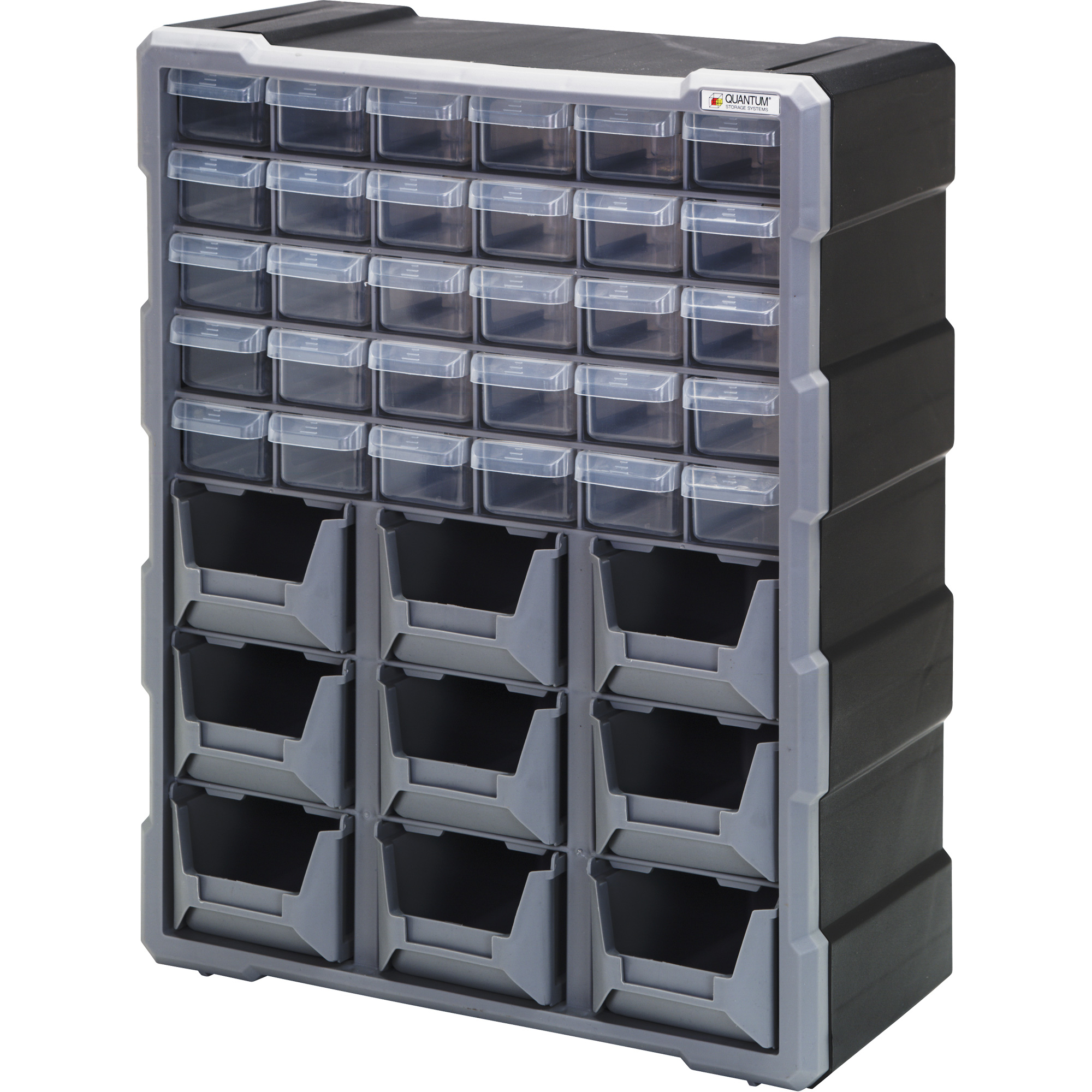 Armoire à tiroir, Plastique, 39 tiroirs, 15" x 6-1/4" x 18-3/4", Noir