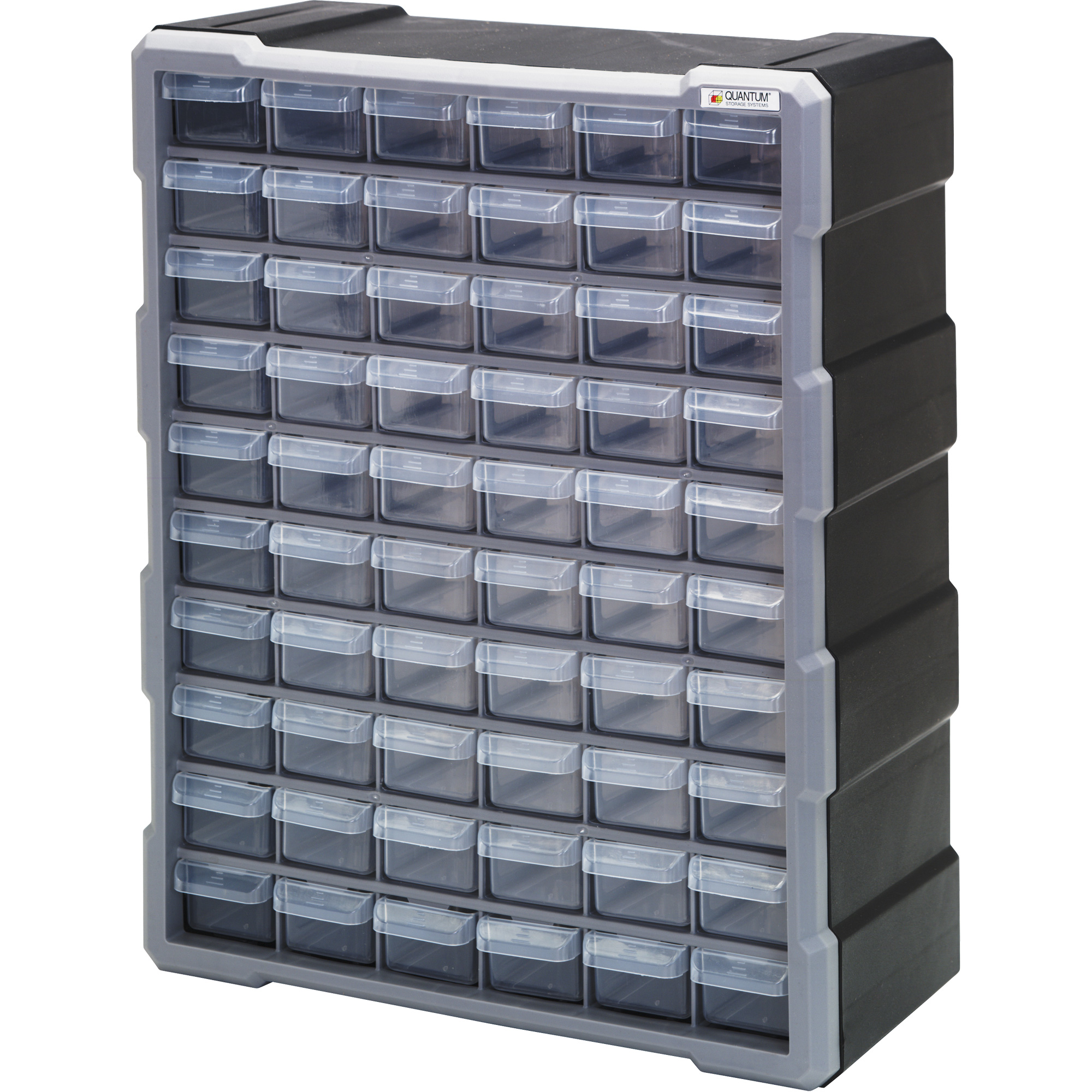 Armoire à tiroir, Plastique, 60 tiroirs, 15" x 6-1/4" x 18-3/4", Noir