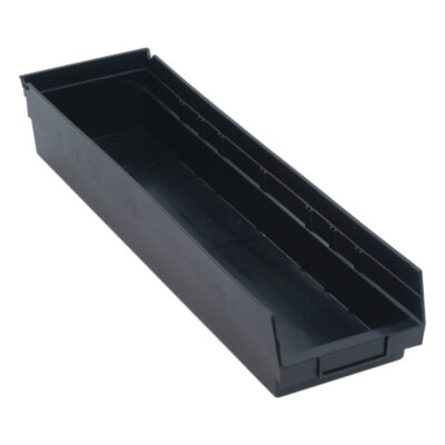 Bac conducteur pour étagère, 6-5/8" la, 4" h x 23-5/8" p, Noir