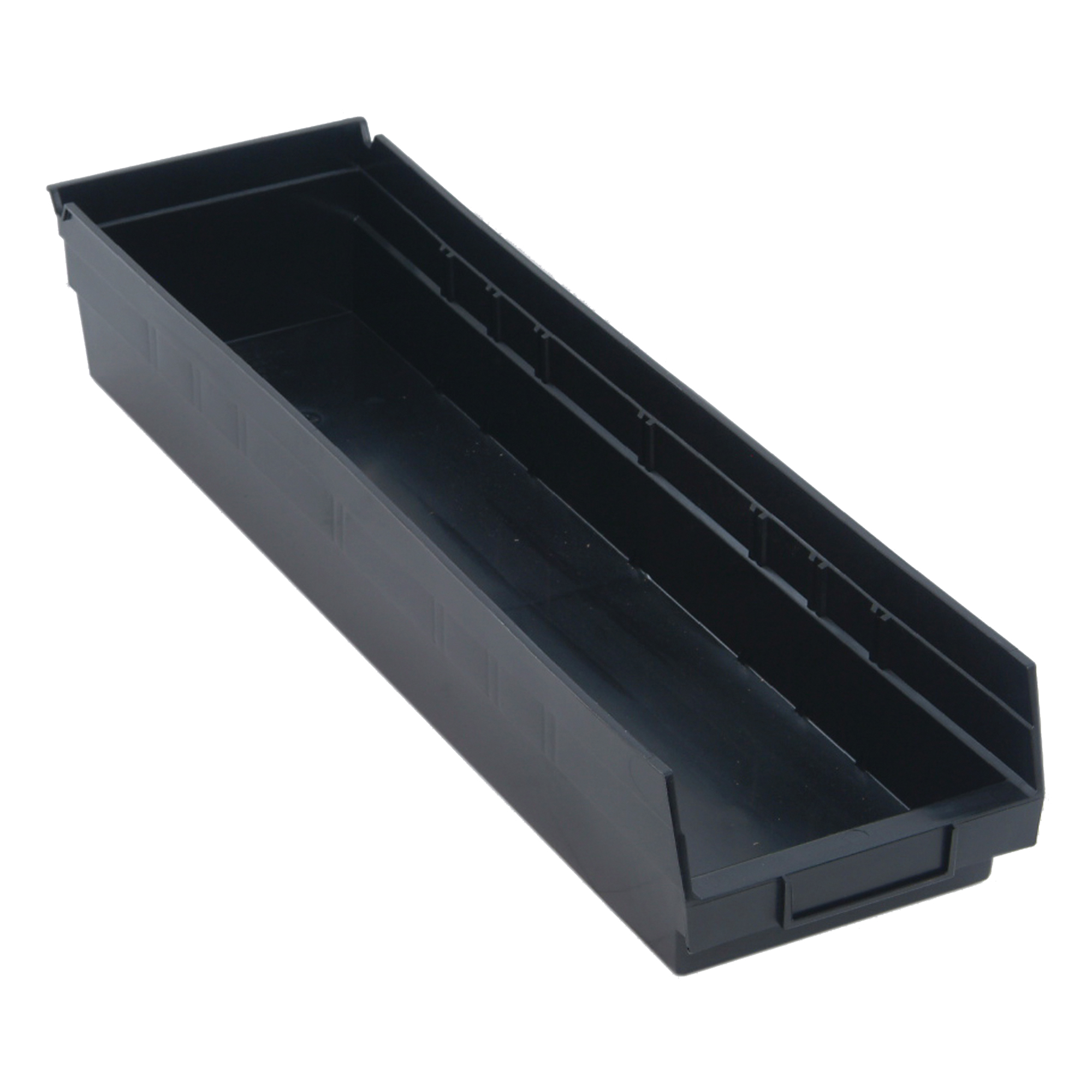 Bac conducteur pour étagère, 6-5/8" la, 4" h x 23-5/8" p, Noir