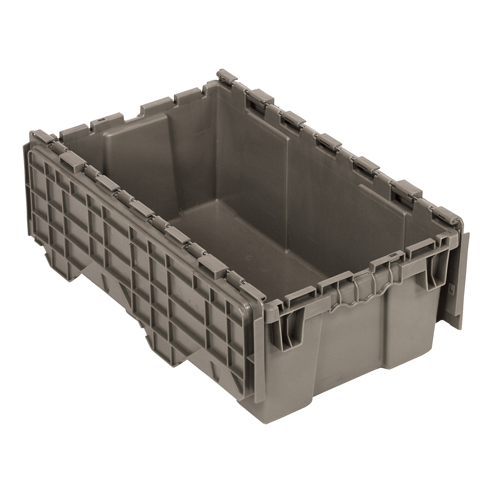 Bac de distribution avec couvercle à charnières, 11-9/16" x 19-5/8' x 7-1/2", Gris