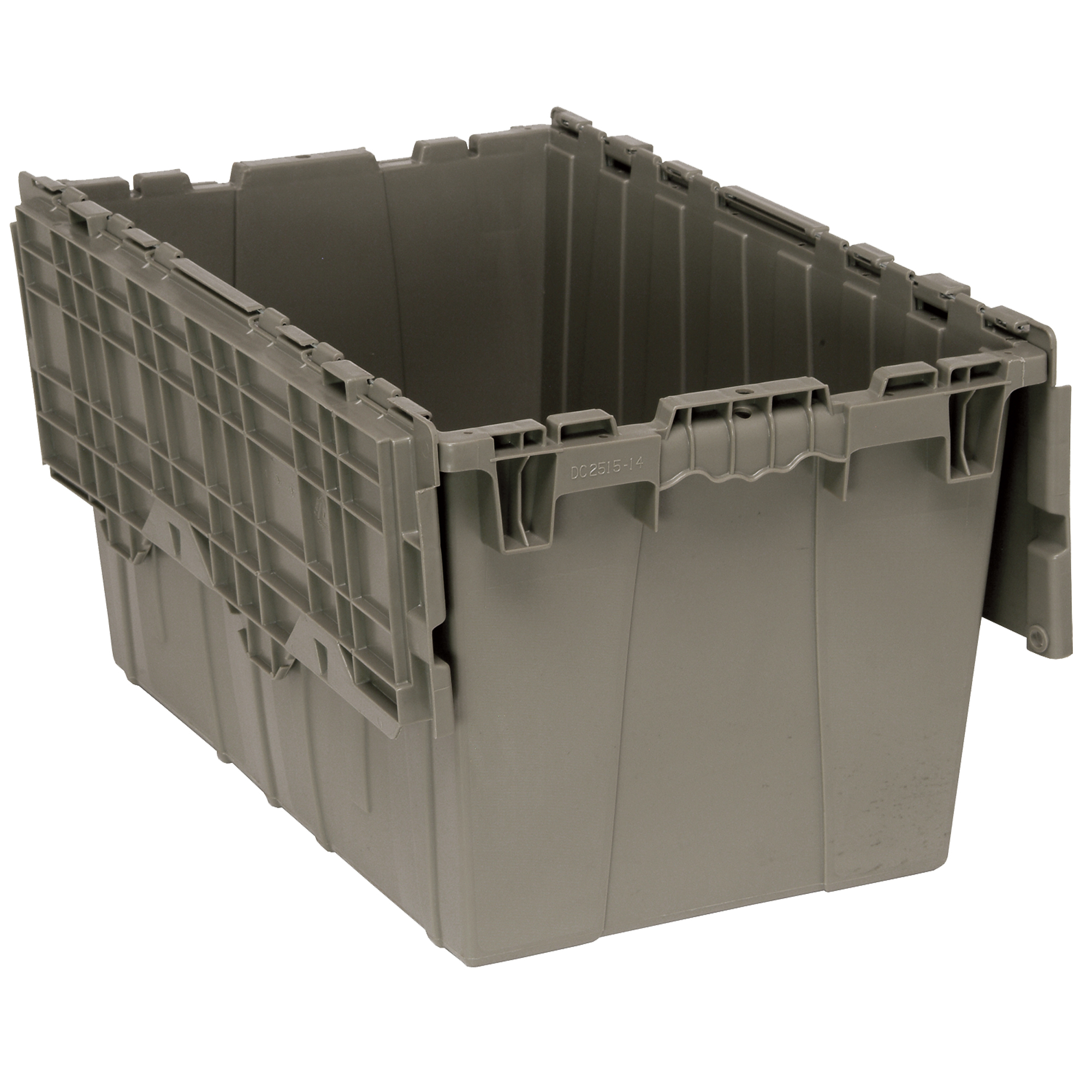 Bac de distribution avec couvercle à charnières, 16-1/4" x 25-3/8" x 14-1/8", Gris