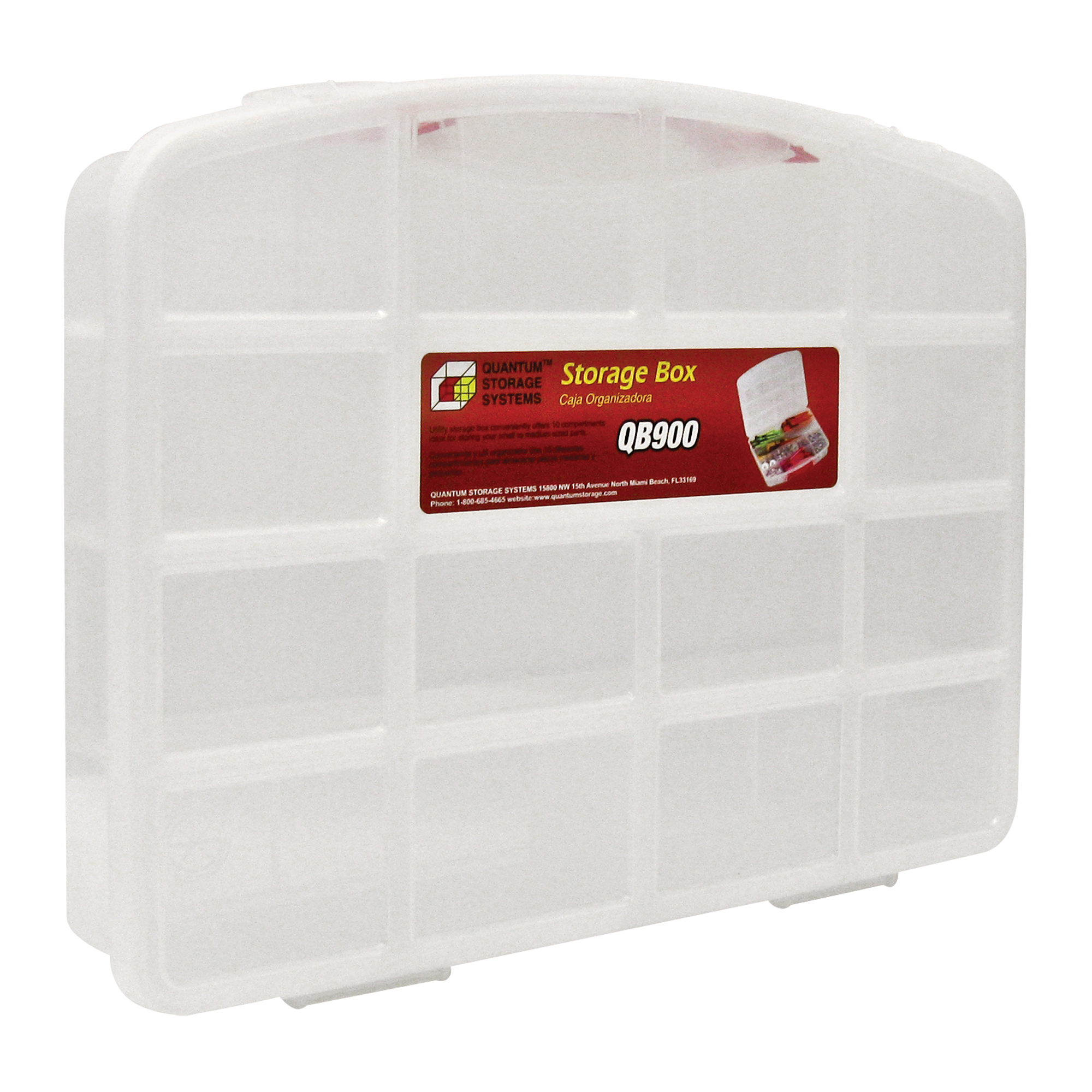 Bac de rangement clair avec compartiments, 13" la x 10-1/4" p x 2-3/8" h, 10 compartiments