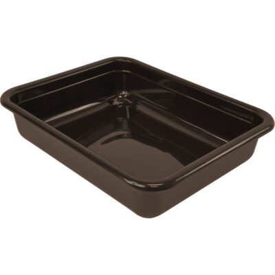 Bac d'entreposage tout usage à fond plat, 5" ha x 15" p x 20" lo, Plastique, Brun