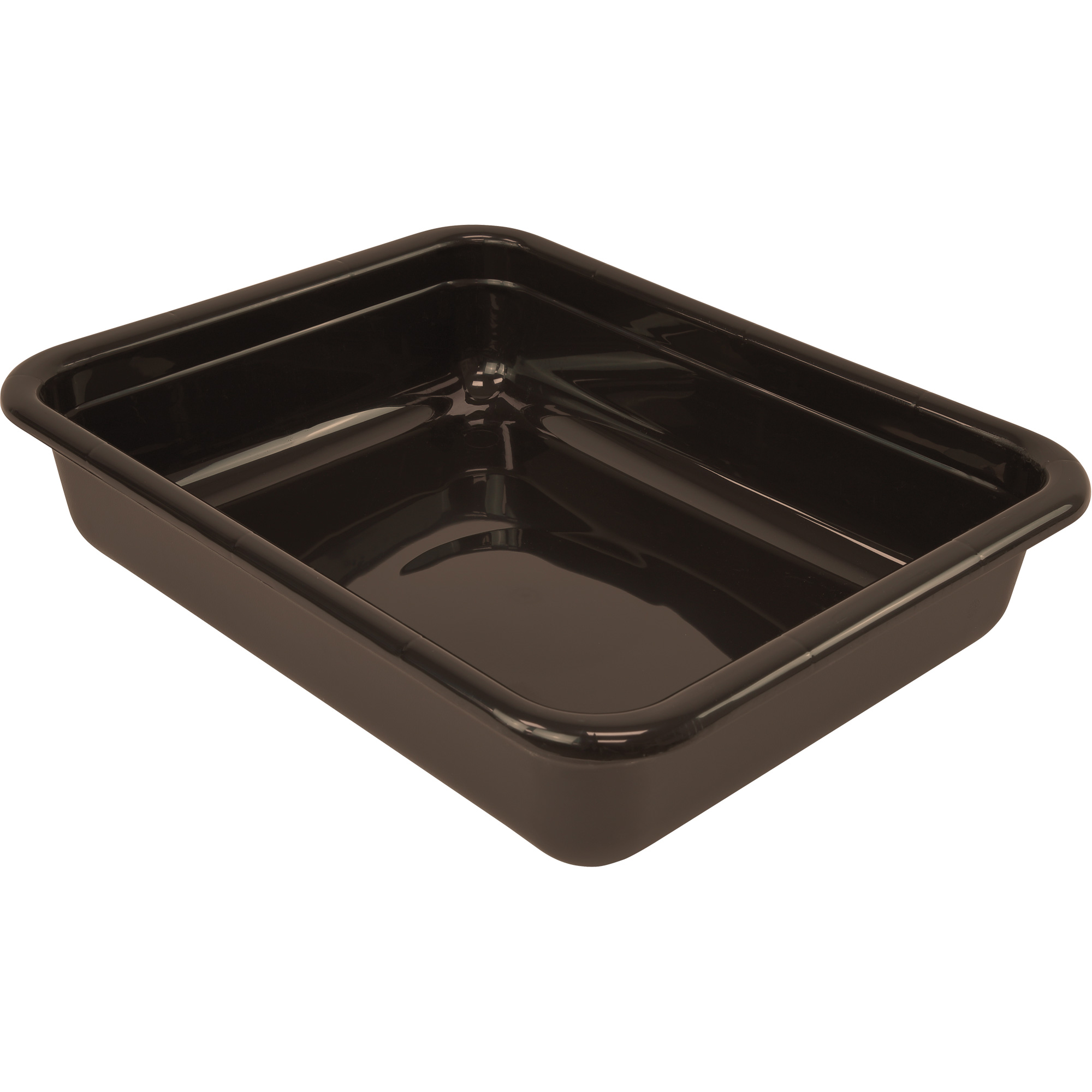 Bac d'entreposage tout usage à fond plat, 5" ha x 15" p x 20" lo, Plastique, Brun