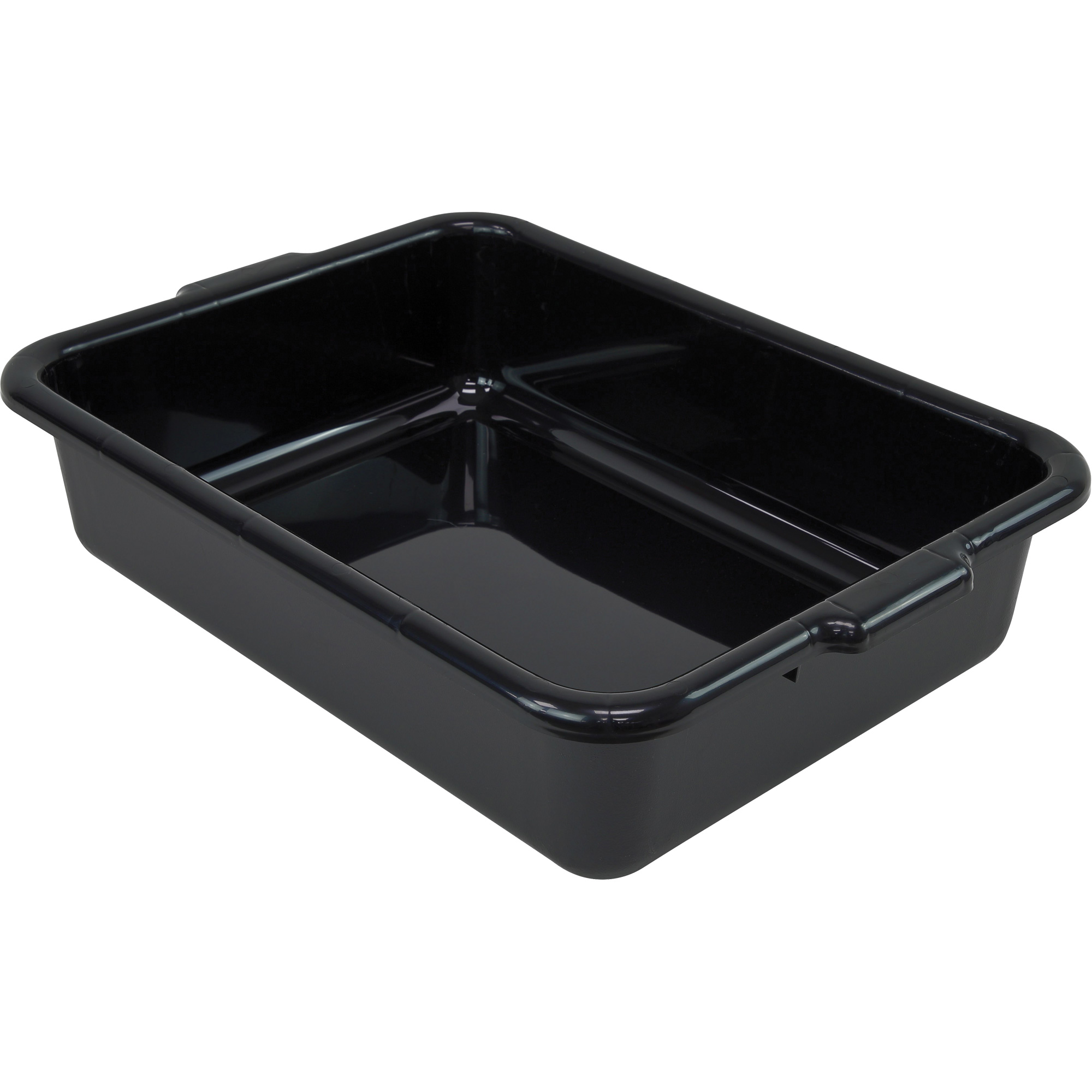 Bac d'entreposage tout usage à fond plat, 5" ha x 15" p x 21" lo, Plastique, Noir