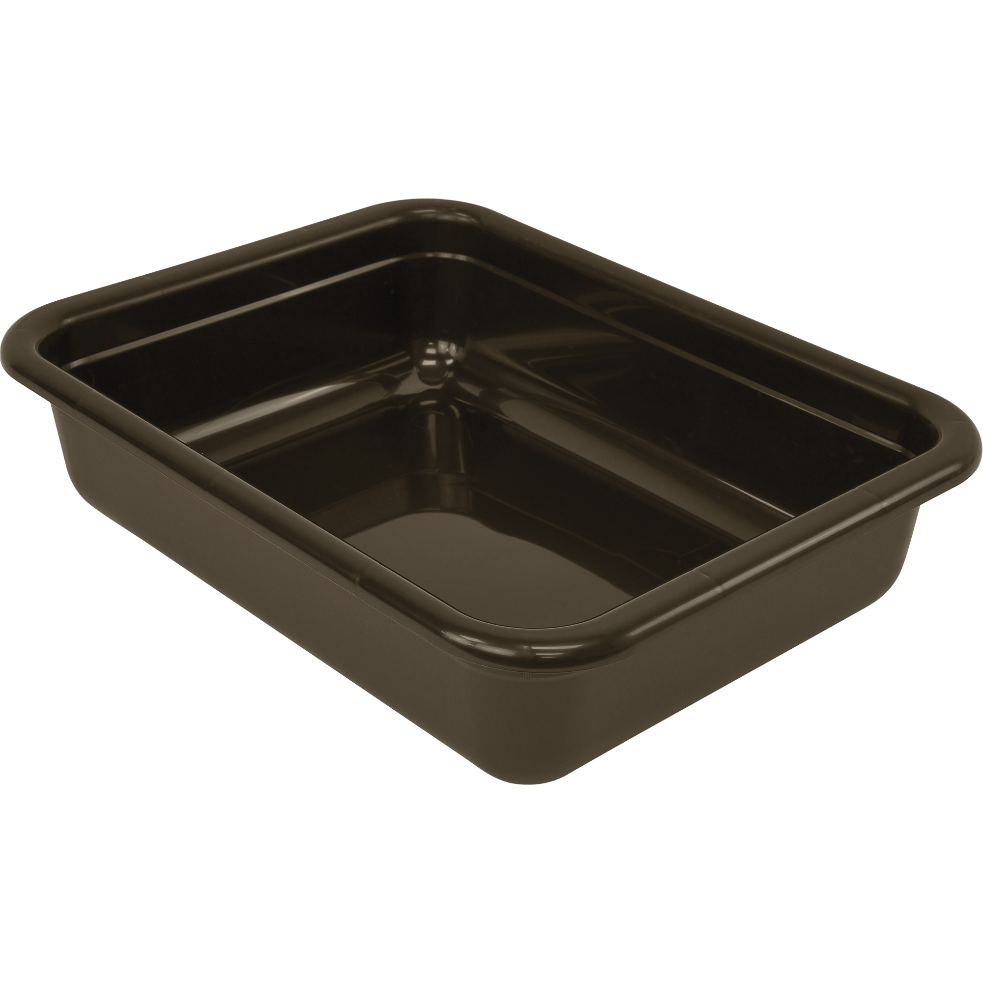 Bac d'entreposage tout usage à fond plat, 5" ha x 17" p x 22" lo, Plastique, Gris