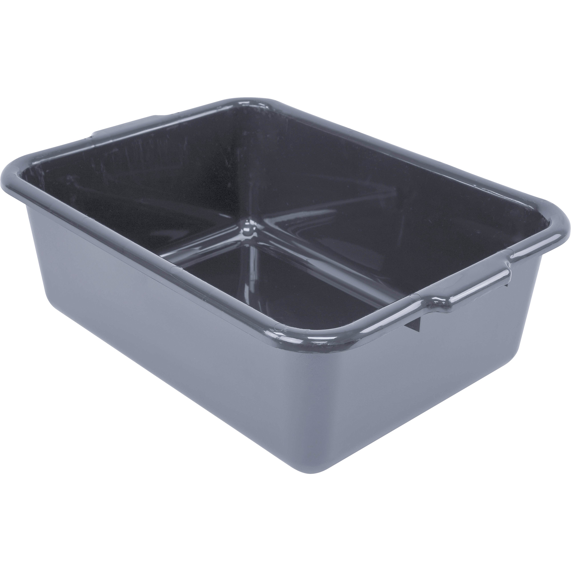 Bac d'entreposage tout usage à fond plat, 7" ha x 15" p x 21" lo, Plastique, Gris