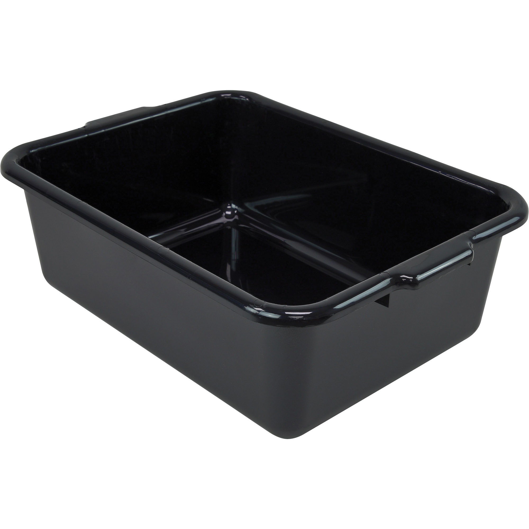 Bac d'entreposage tout usage à fond plat, 7" ha x 15" p x 21" lo, Plastique, Noir