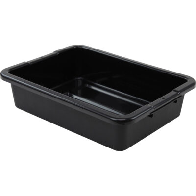 Bac d'entreposage tout usage à fond rainuré, 5" ha x 15" p x 20" lo, Plastique, Noir