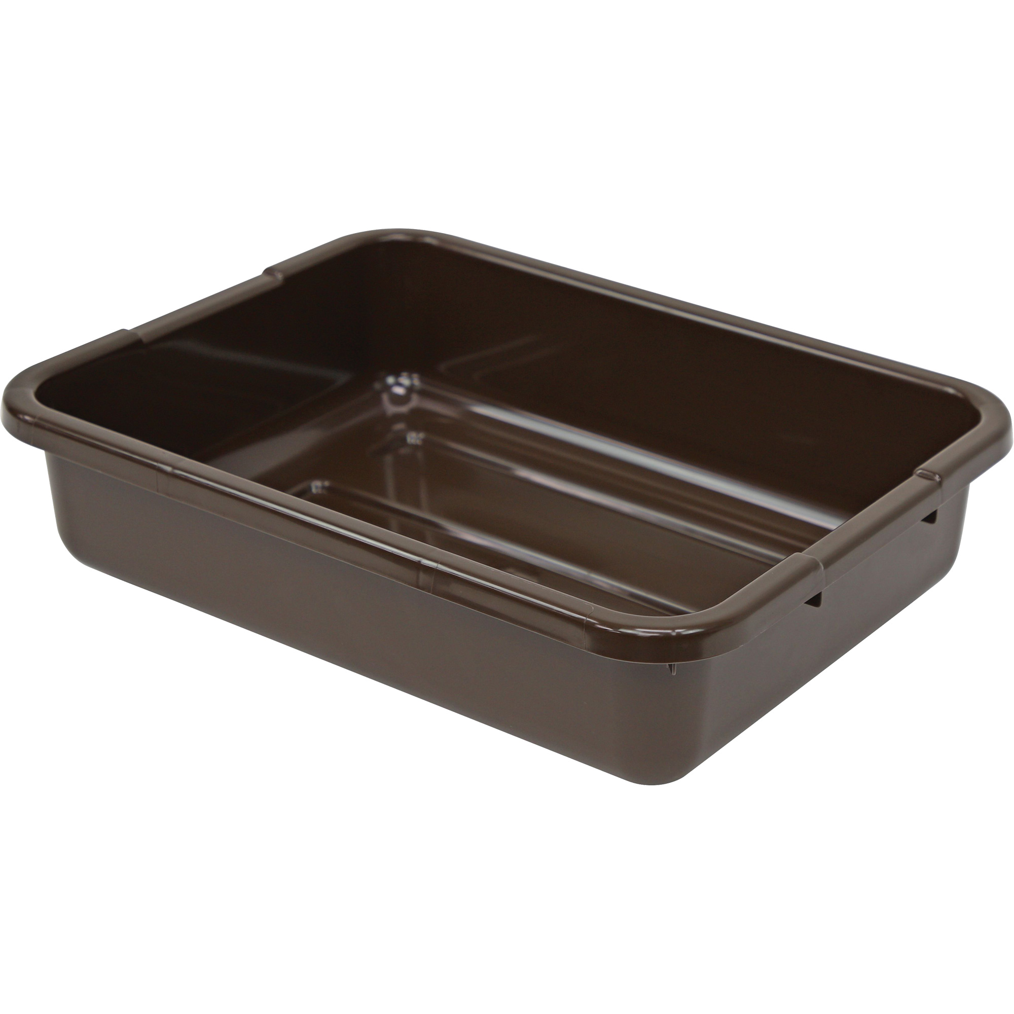 Bac d'entreposage tout usage à fond rainuré, 5" ha x 15" p x 21" lo, Plastique, Brun