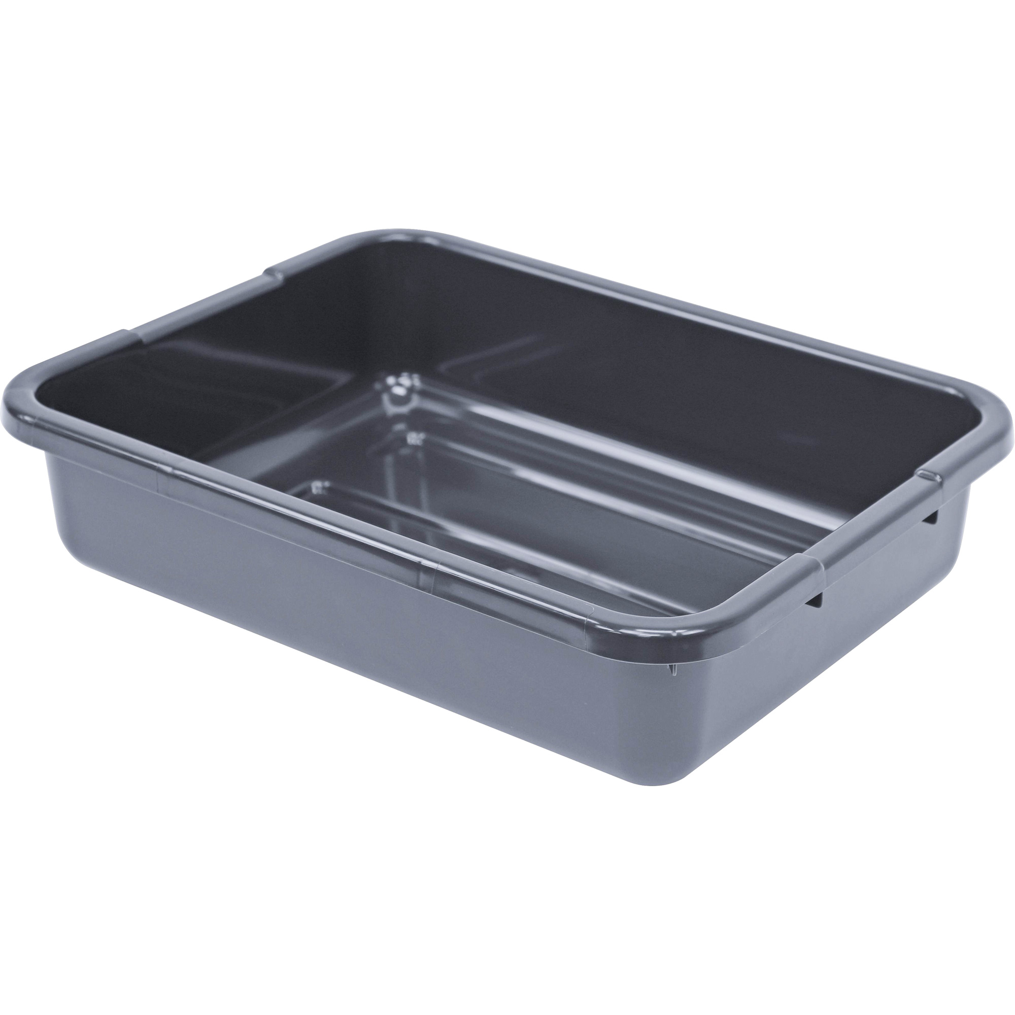 Bac d'entreposage tout usage à fond rainuré, 5" ha x 15" p x 21" lo, Plastique, Gris