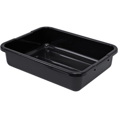 Bac d'entreposage tout usage à fond rainuré, 5" ha x 15" p x 21" lo, Plastique, Noir