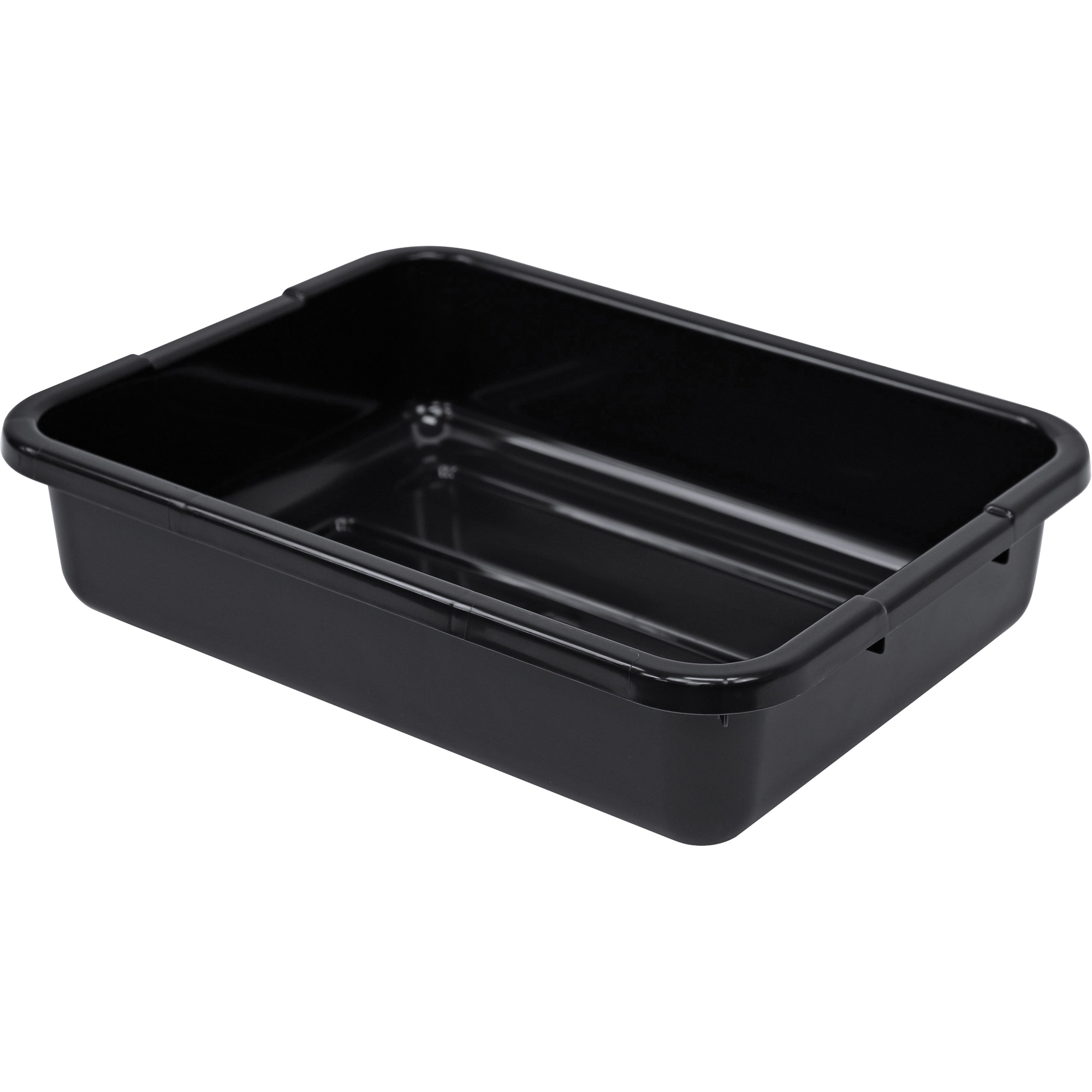 Bac d'entreposage tout usage à fond rainuré, 5" ha x 15" p x 21" lo, Plastique, Noir