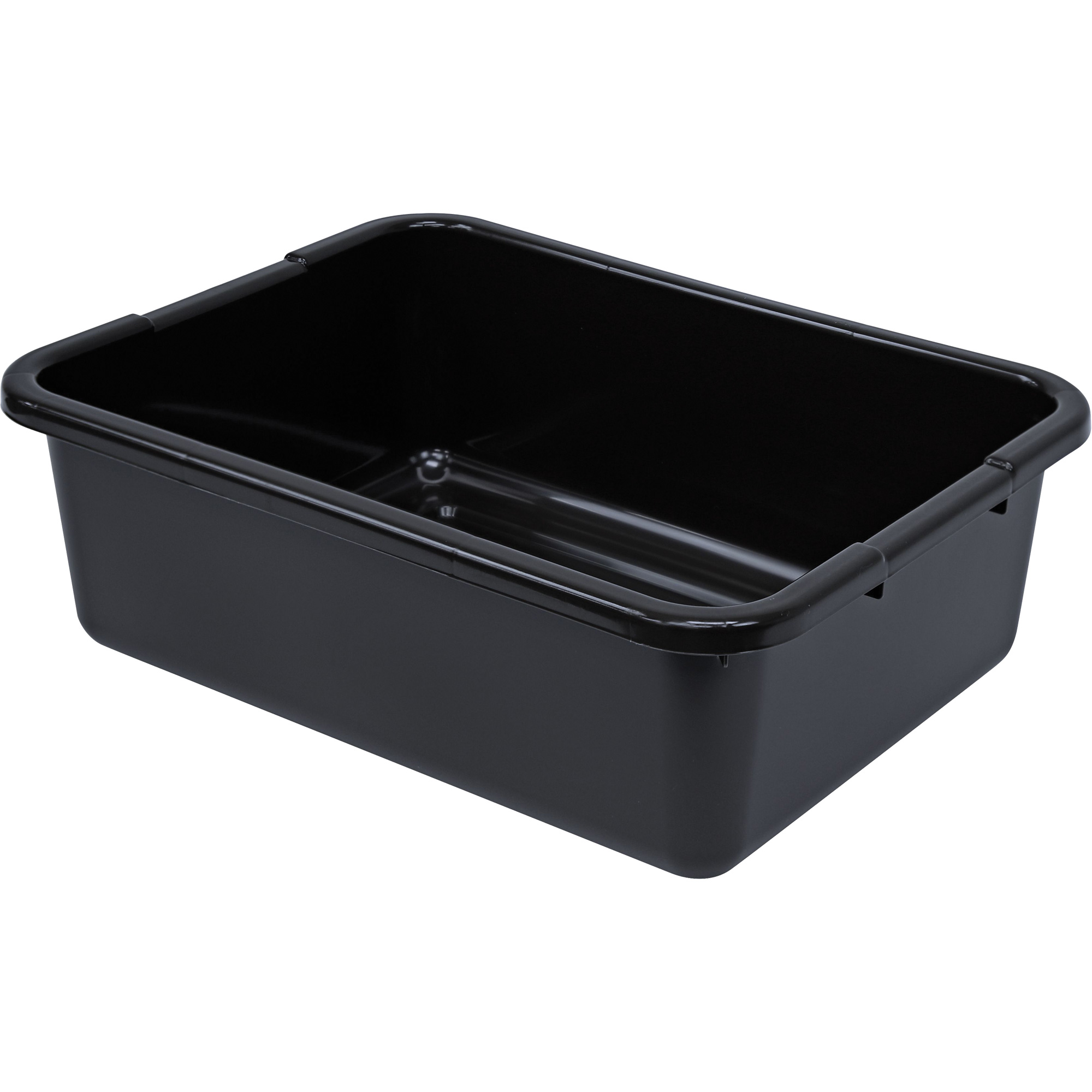 Bac d'entreposage tout usage à fond rainuré, 7" ha x 15" p x 21" lo, Plastique, Noir