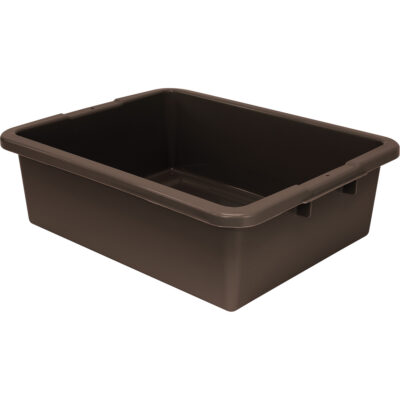 Bac d'entreposage tout usage à fond rainuré, 7" ha x 17" p x 22" lo, Plastique, Brun