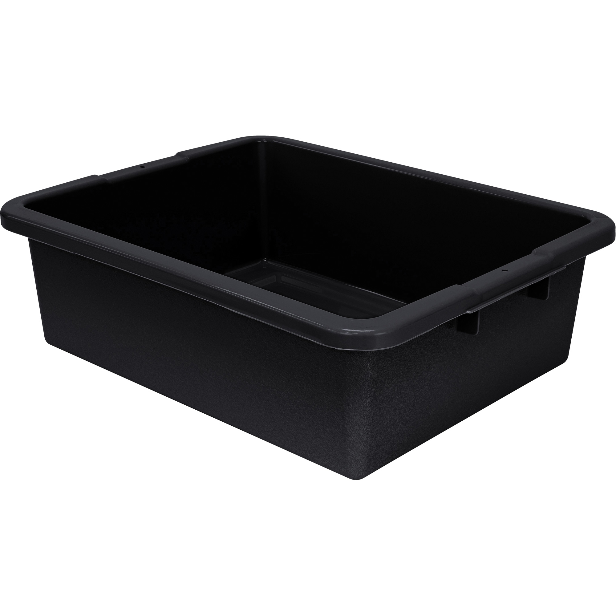 Bac d'entreposage tout usage à fond rainuré, 7" ha x 17" p x 22" lo, Plastique, Noir