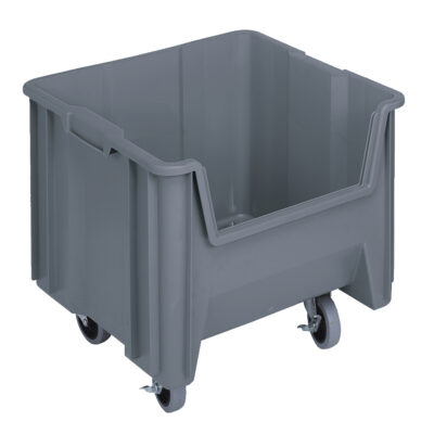Bac géant mobile empilable, 12-1/2" ha x 16-1/2" la x 17-1/2" p, Capacité de 250 lb, Gris