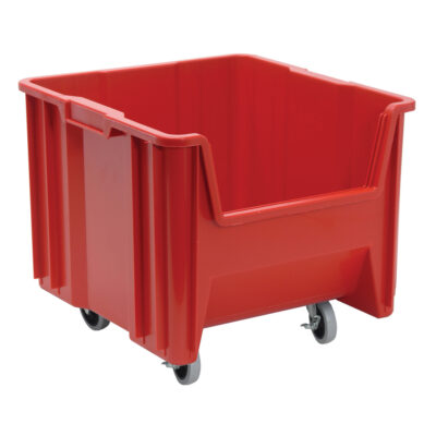 Bac géant mobile empilable, 12-1/2" ha x 16-1/2" la x 17-1/2" p, Capacité de 250 lb, Rouge