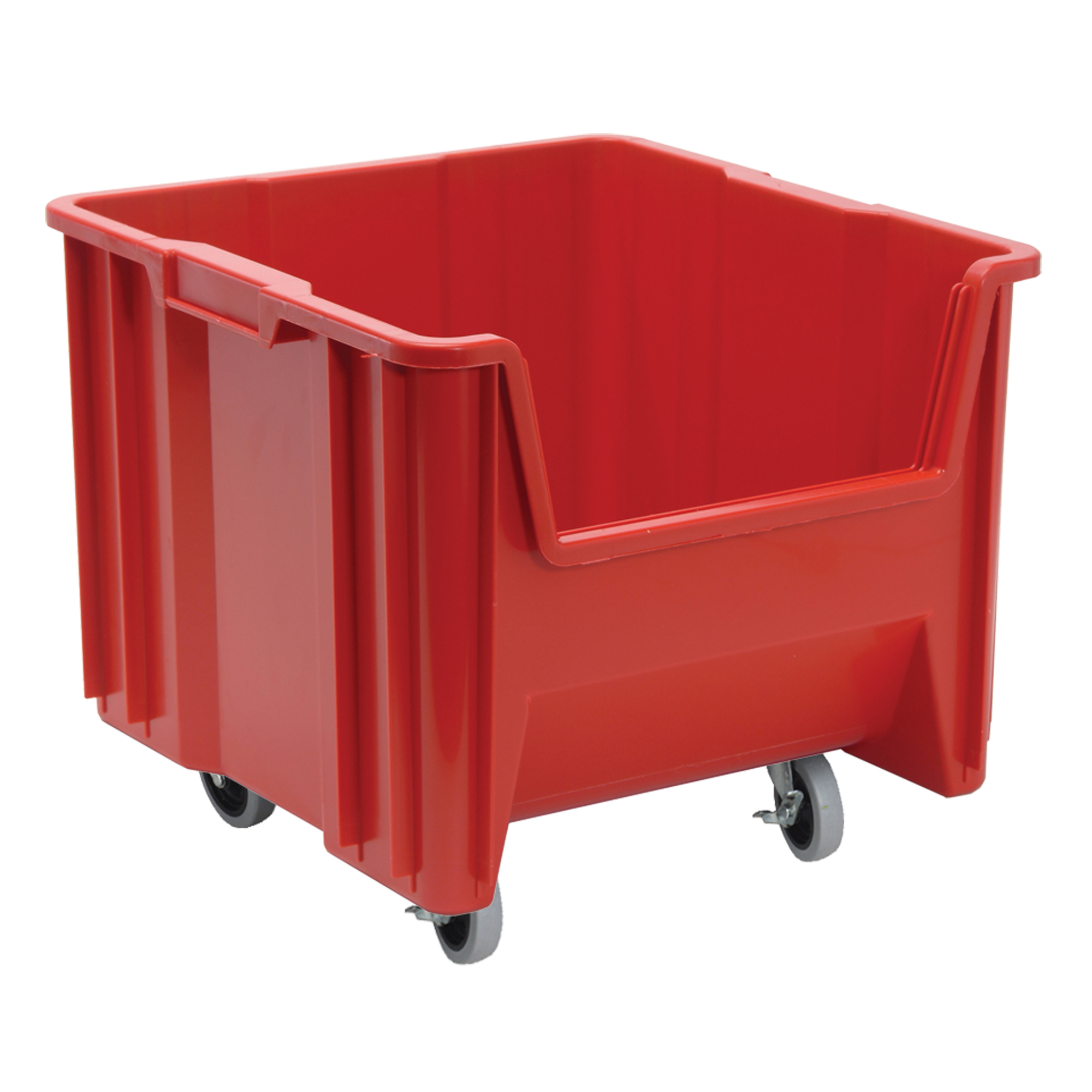 Bac géant mobile empilable, 12-1/2" ha x 16-1/2" la x 17-1/2" p, Capacité de 250 lb, Rouge